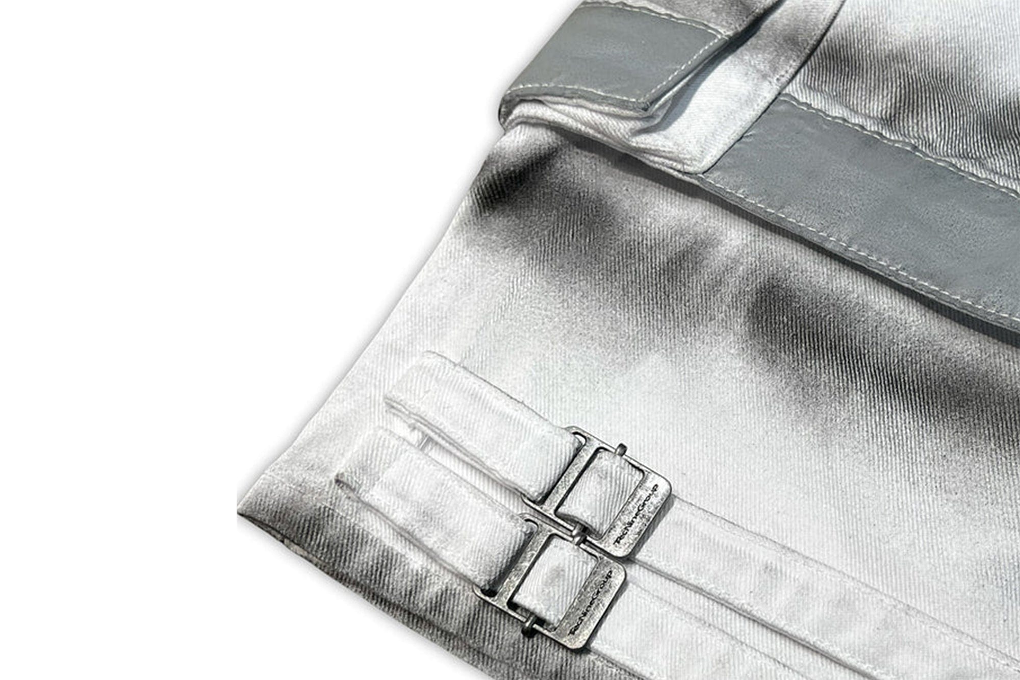 TECNINEGROUP Washed Detachable Reflective Firefighter Cargo Pants White