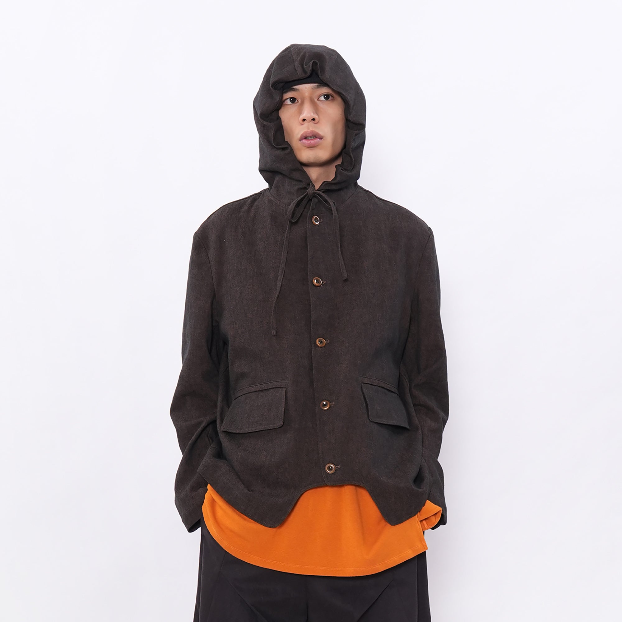 7440 37 1 Linen-Cotton Drawstring Hooded Blazer, premium urban and streetwear designers apparel on PROJECTISR.com, 7440 37 1