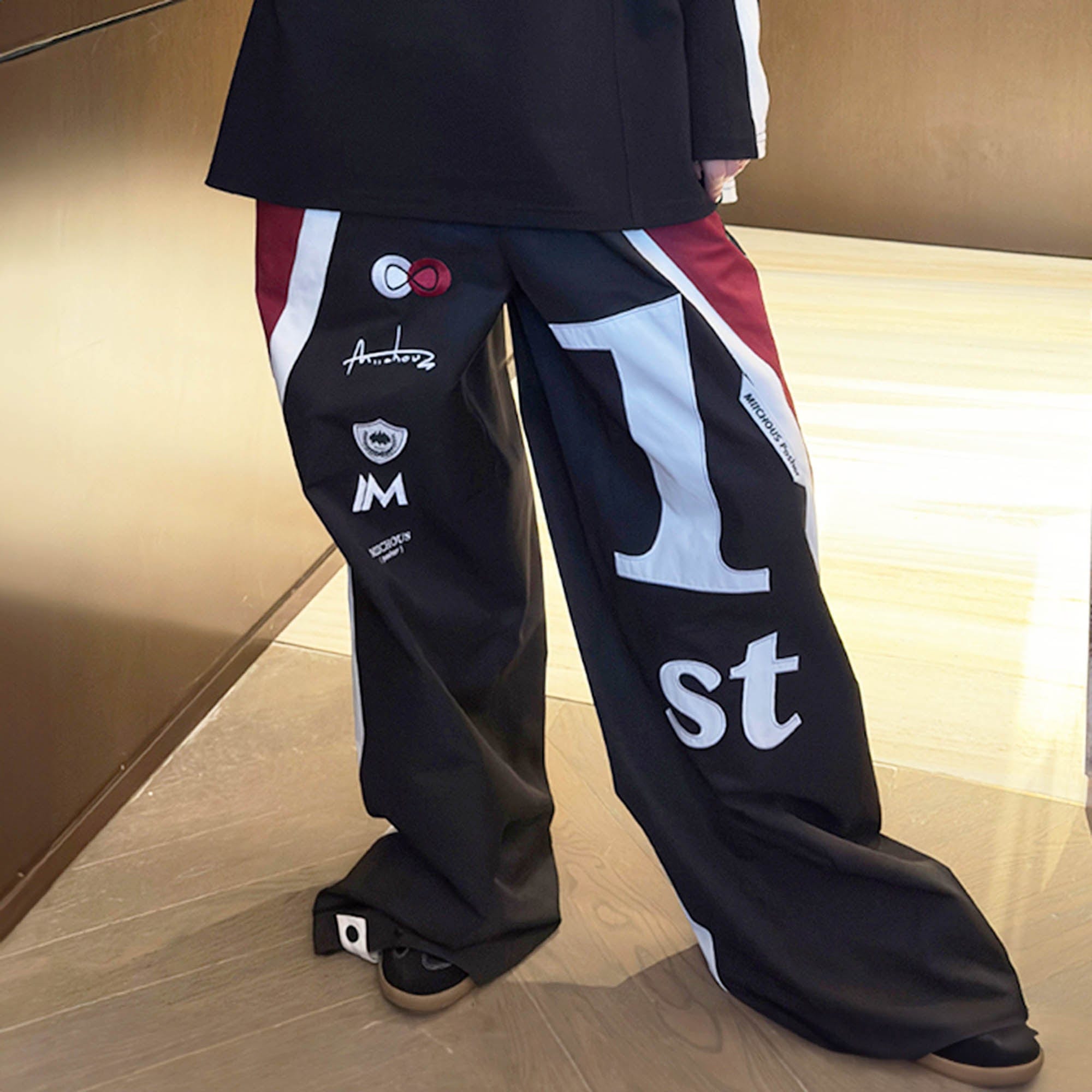 MIICHOUS Infinite Racer Patchwork Spliced Track Pants, premium urban and streetwear designers apparel on PROJECTISR.com, Miichous