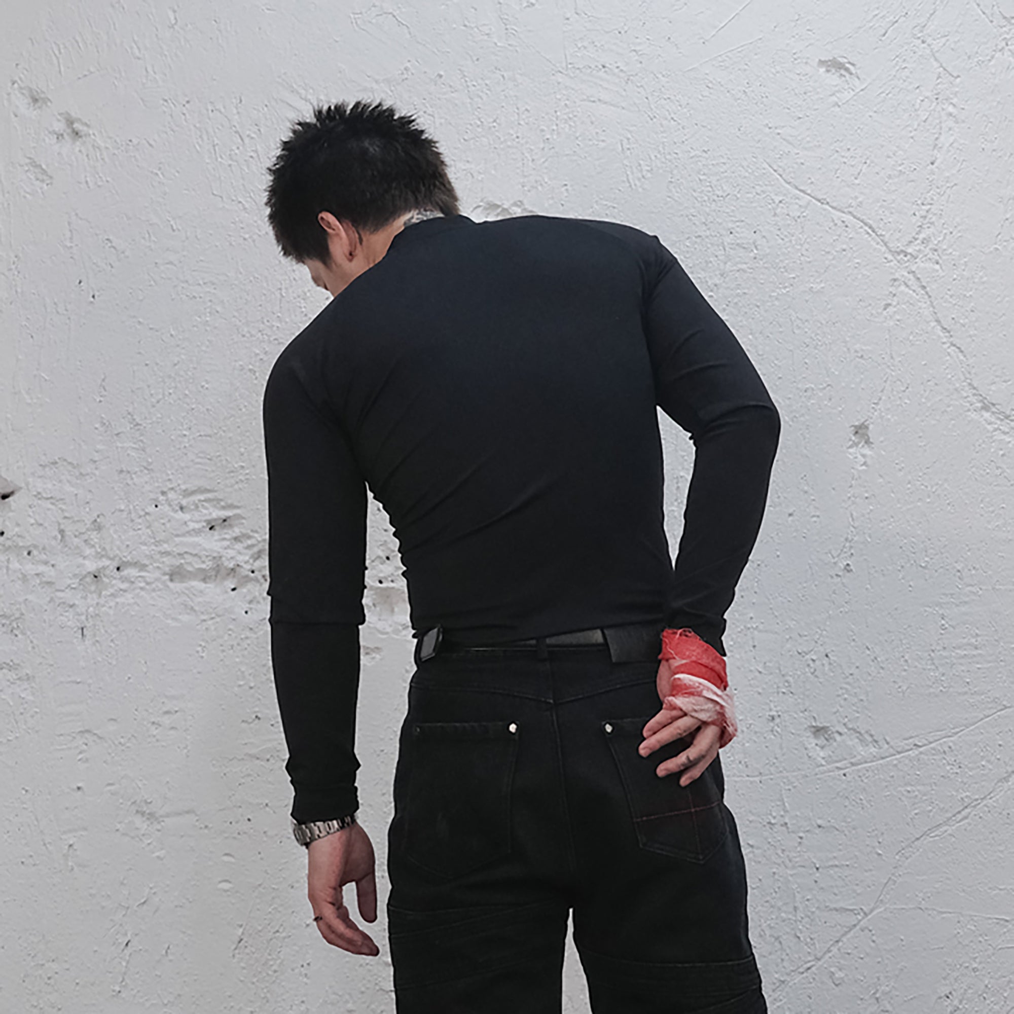 UNDERWATER Satan Racing Mock-Neck Long-Sleeve Tee