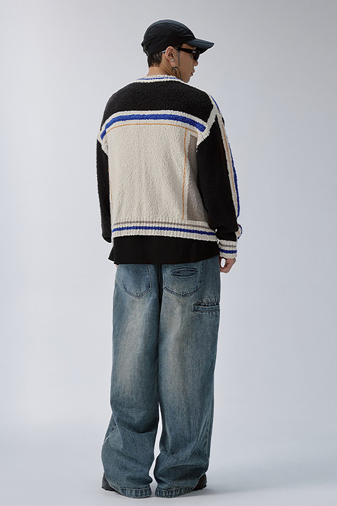 F2CE Double Waistband Washed Wide-Leg Jeans, premium urban and streetwear designers apparel on PROJECTISR.com, F2CE