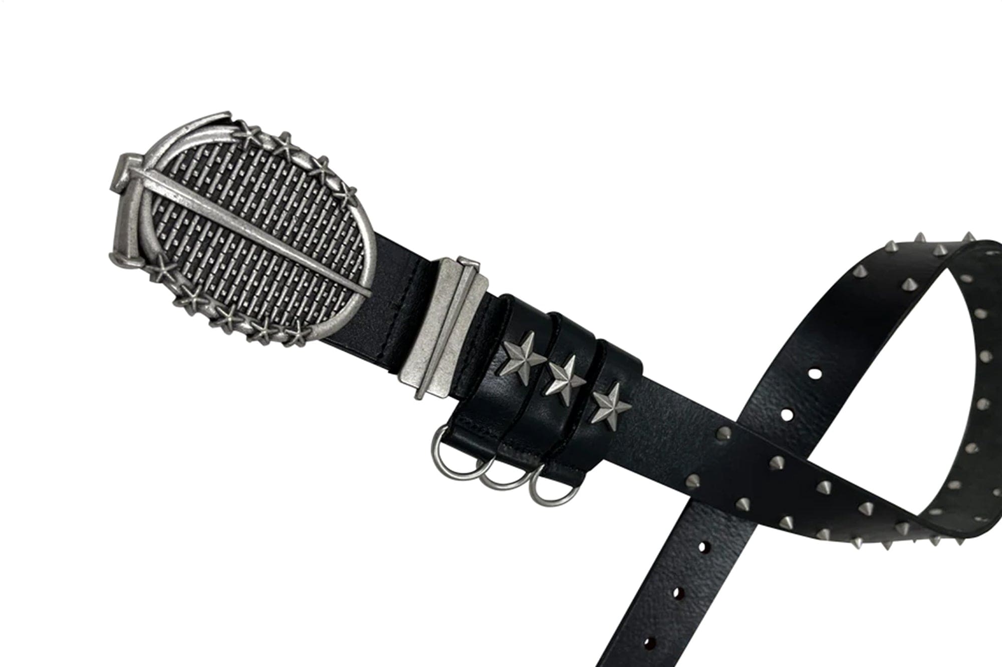TECNINEGROUP Star Rivet Aged Leather Belt