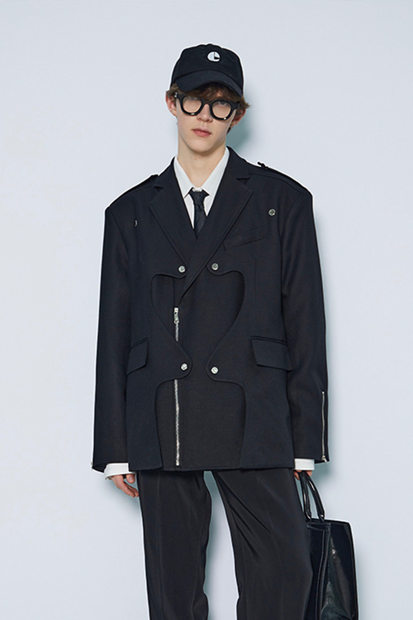 ASSEEN Deconstructed Ripple-Panel Zip Blazer, premium urban and streetwear designers apparel on PROJECTISR.com, ASSEEN