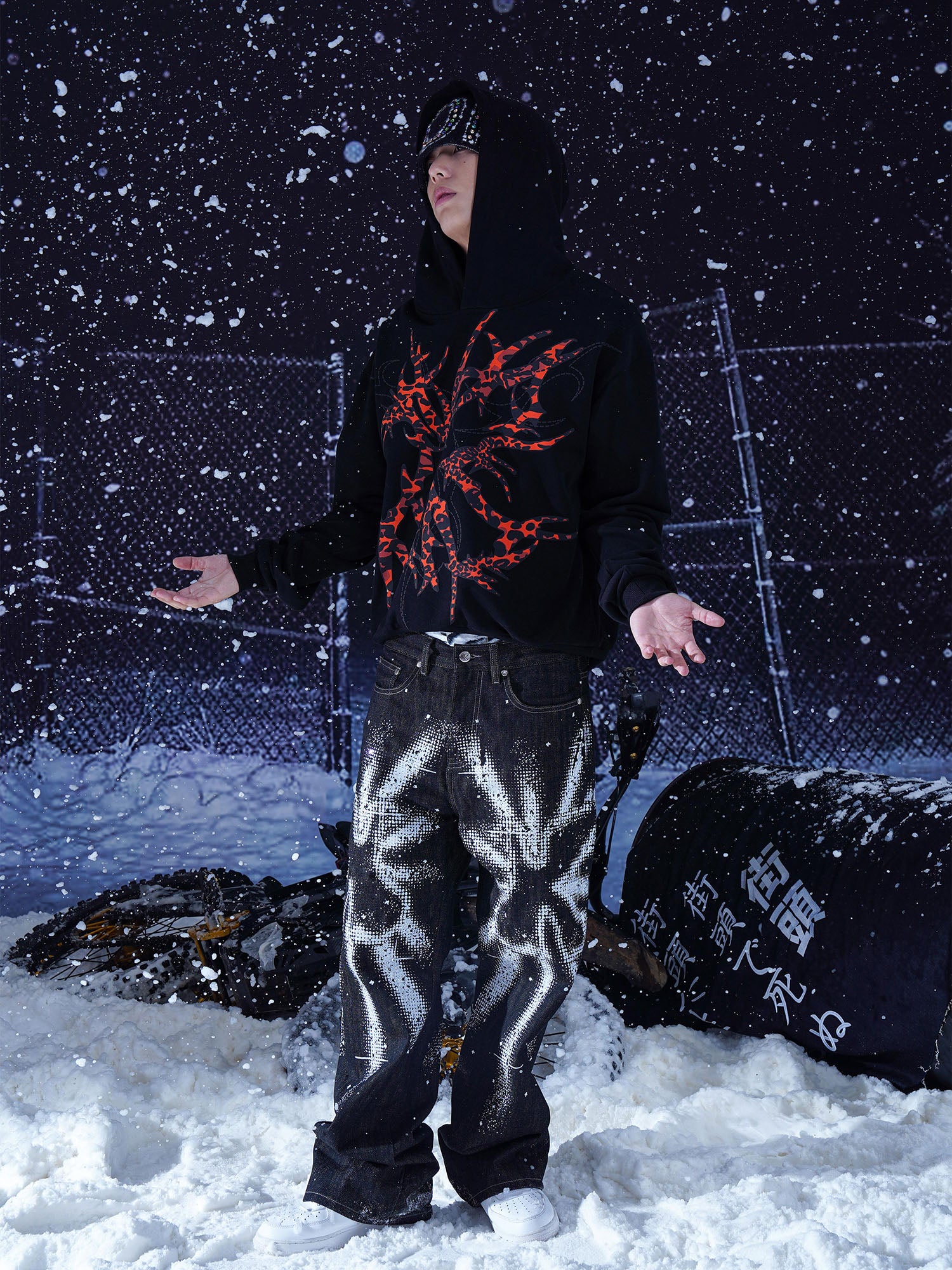 VINKID Leopard Thorn Patch Hoodie