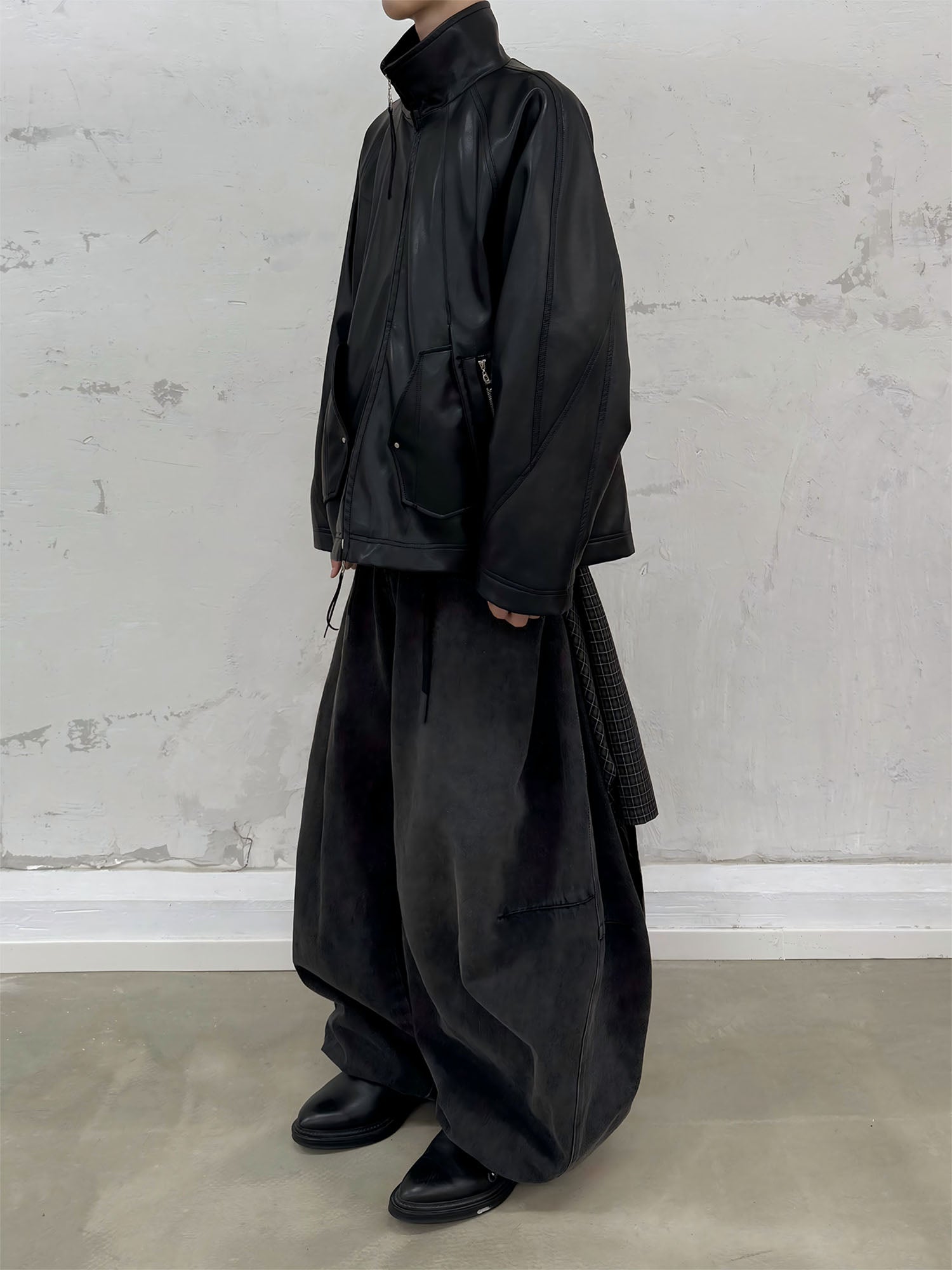 RELABEL Multi-Pocket Faux Leather Oversized Jacket