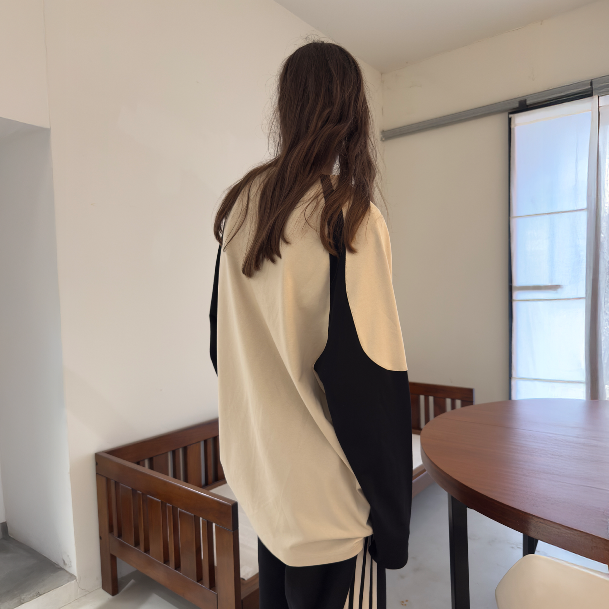 MIICHOUS Snap Contrast Quick-Dry Long-Sleeve Tee