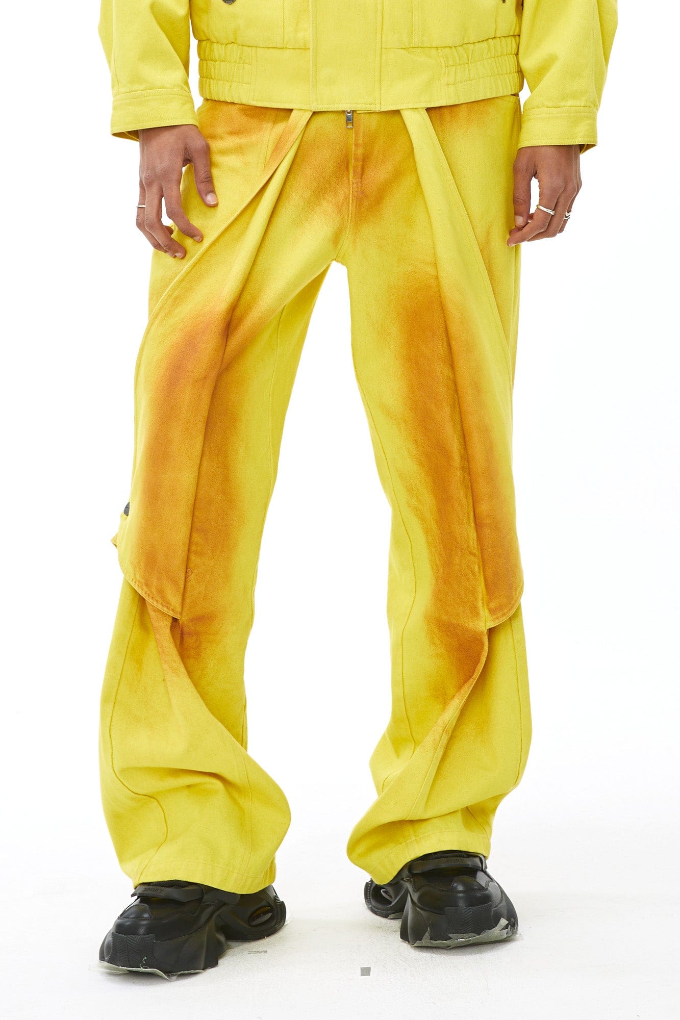 VANN VALRENCE Dye-Washed Convertible Wide-Leg Pants, premium urban and streetwear designers apparel on PROJECTISR.com, VANN VALRENCE