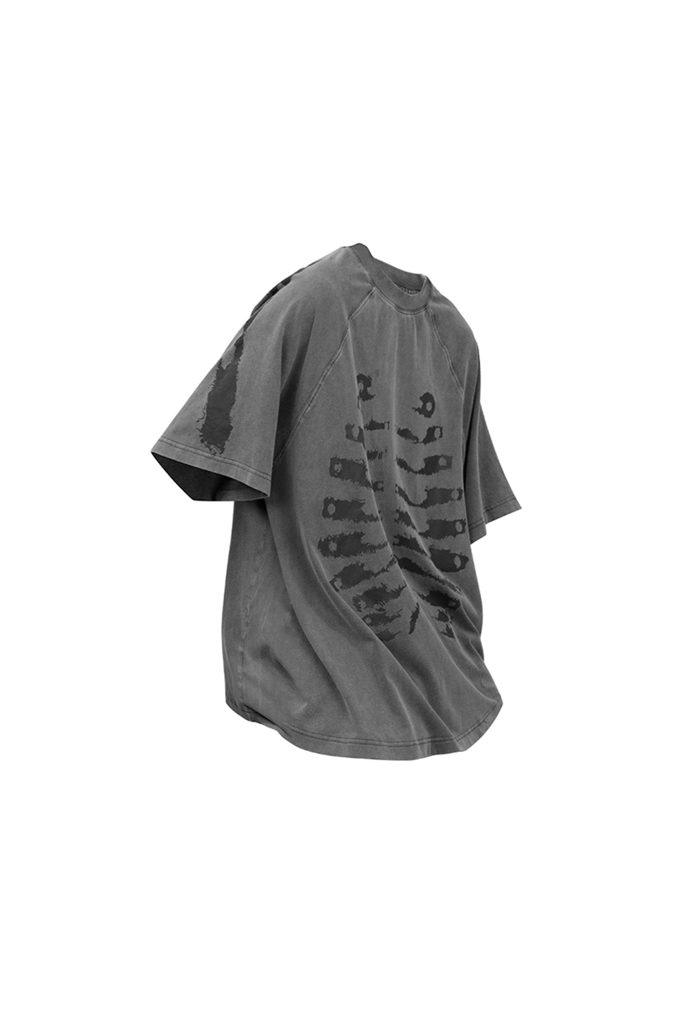 RELABEL Distressed Skeleton Graphic Oversized T-Shirt, premium urban and streetwear designers apparel on PROJECTISR.com, RELABEL