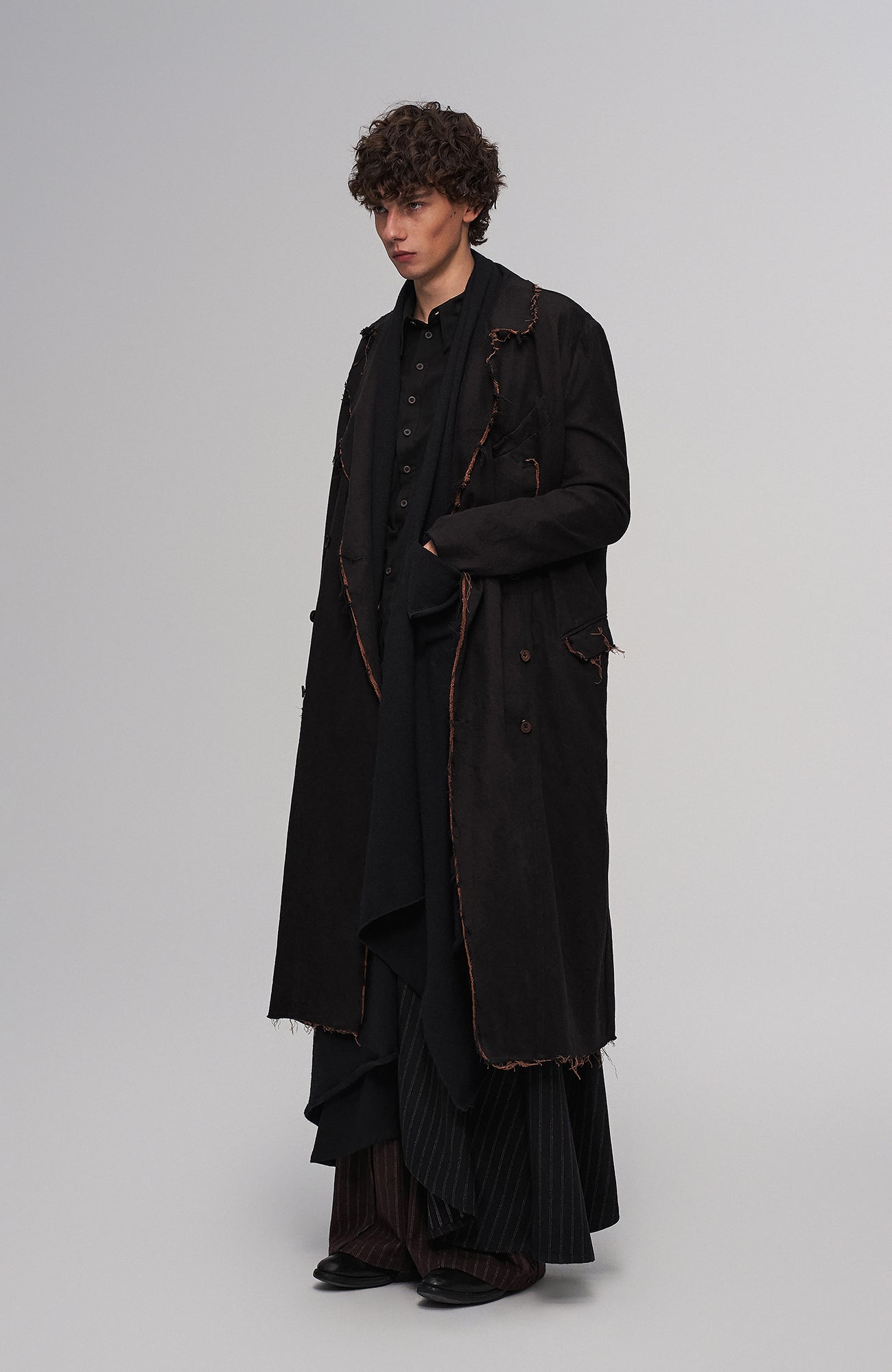 ILNya Nieternite Nifutur Raw-Edge Wool-Blend Longline Coat, premium urban and streetwear designers apparel on PROJECTISR.com, ILNya Nieternite Nifutur