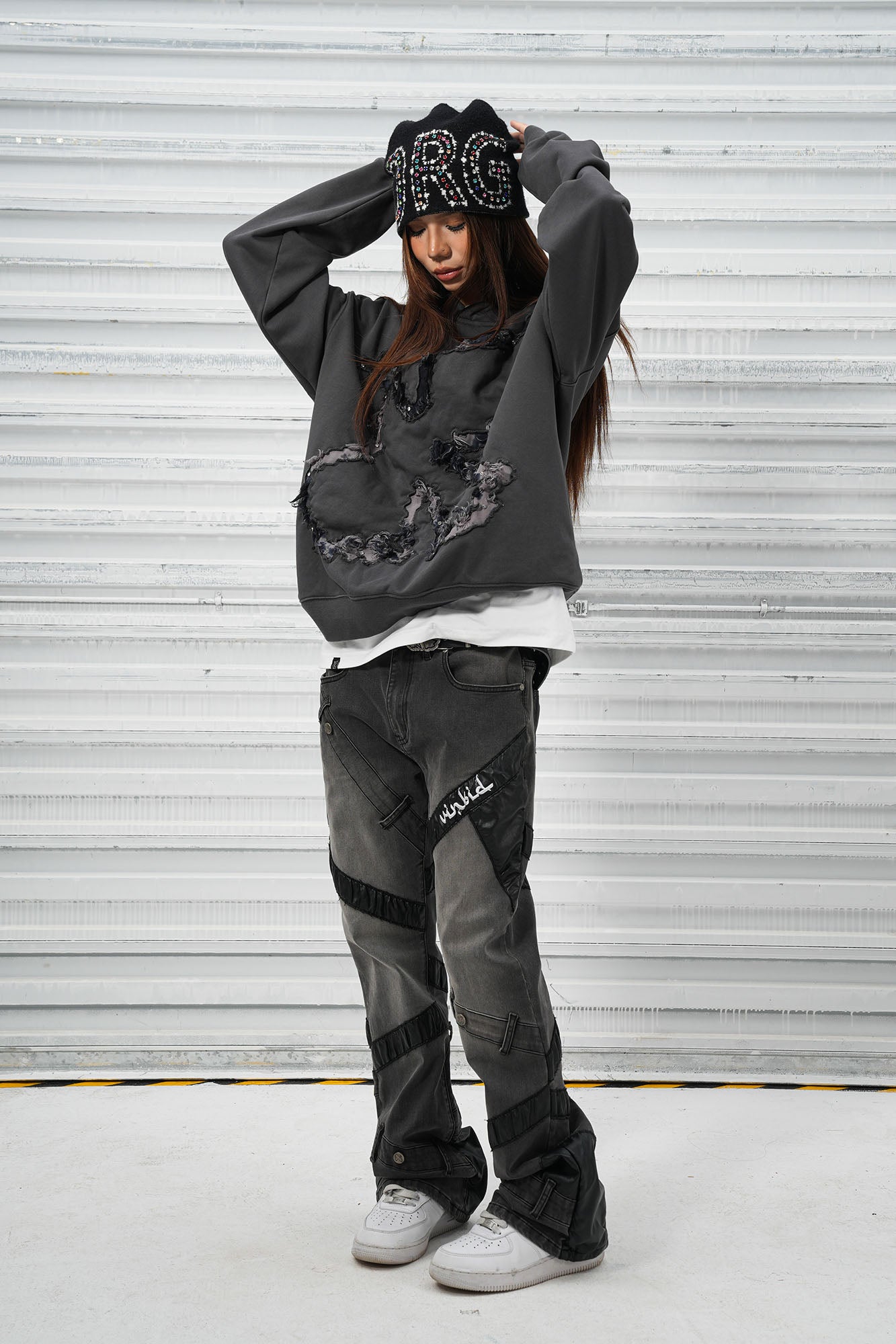 VINKID Raw Edge Pigeon Patch Hoodie, premium urban and streetwear designers apparel on PROJECTISR.com, VINKID