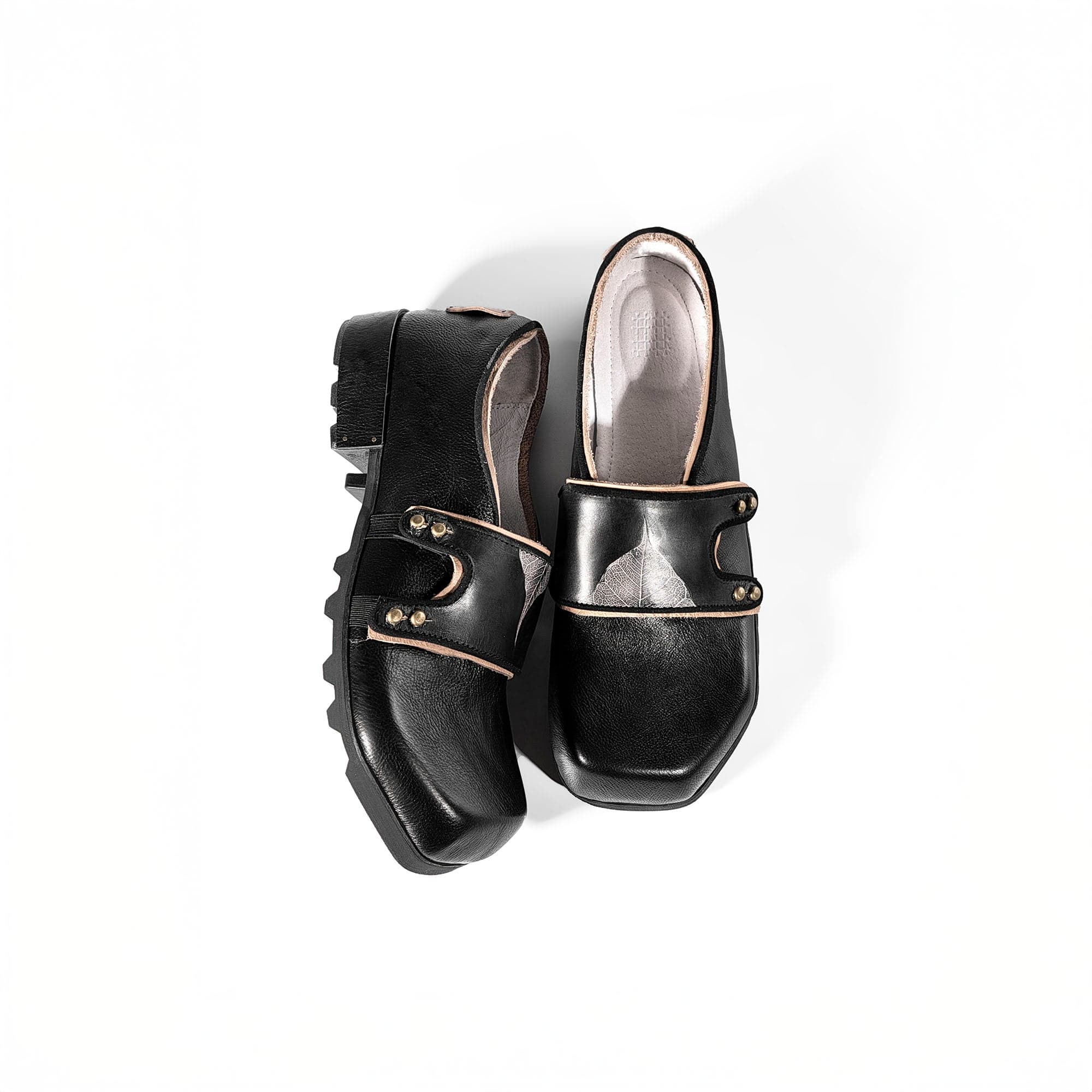 REWRITE×NO SENSE Leaf Cowhide Velcro Loafers, premium urban and streetwear designers apparel on PROJECTISR.com, REWRITE