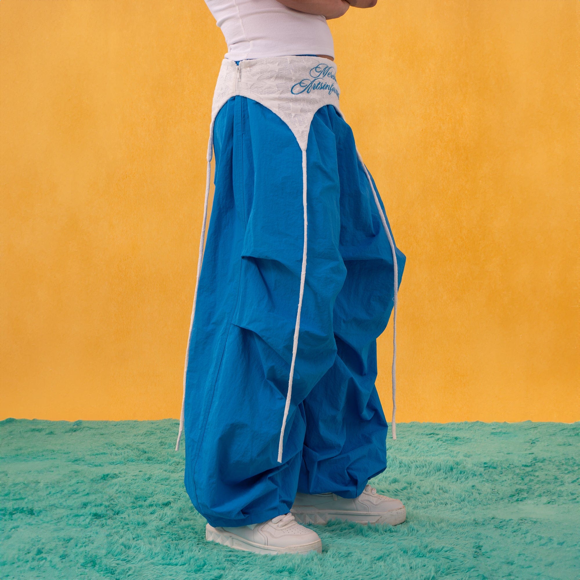 CLP Layered Crinkled Waist-Panel Parachute Pants, premium urban and streetwear designers apparel on PROJECTISR.com, CLP