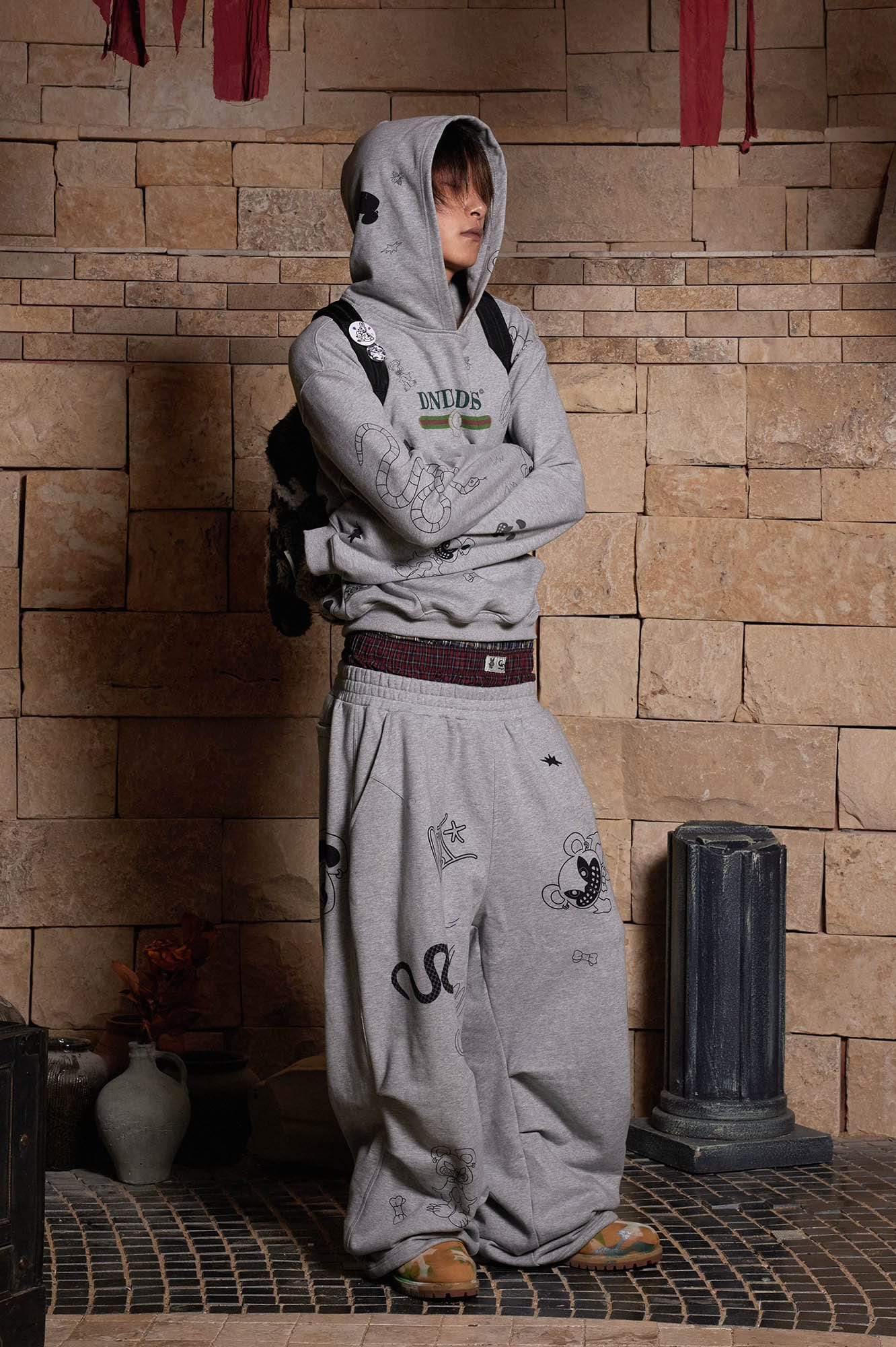 DND4DES Graffiti Bootleg Oversized Hoodie, premium urban and streetwear designers apparel on PROJECTISR.com, DND4DES