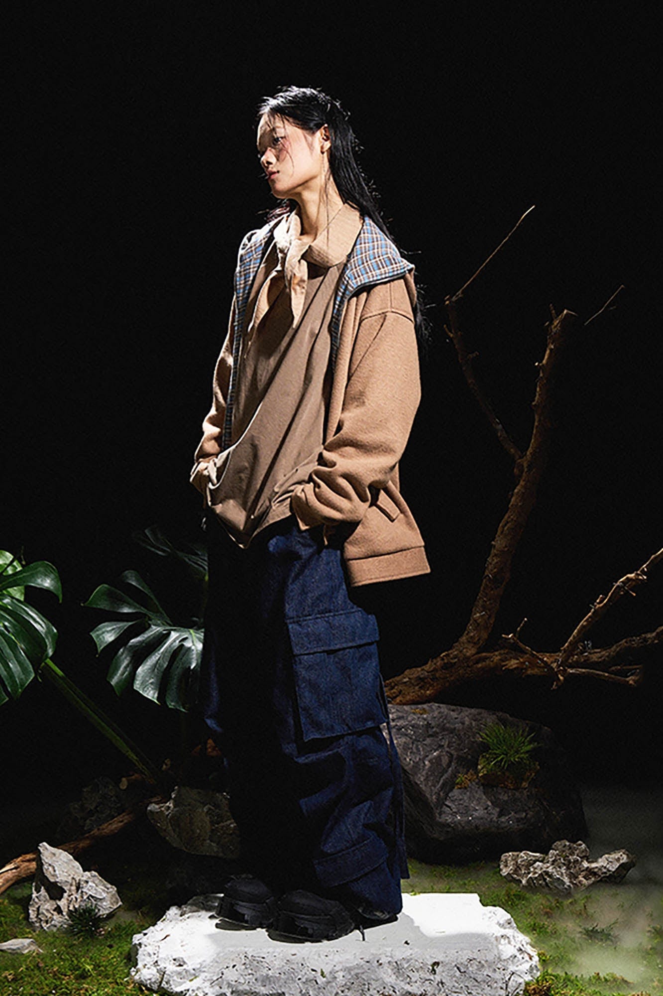 RELABEL Pupa Reversible Plaid Hooded Jacket, premium urban and streetwear designers apparel on PROJECTISR.com, RELABEL
