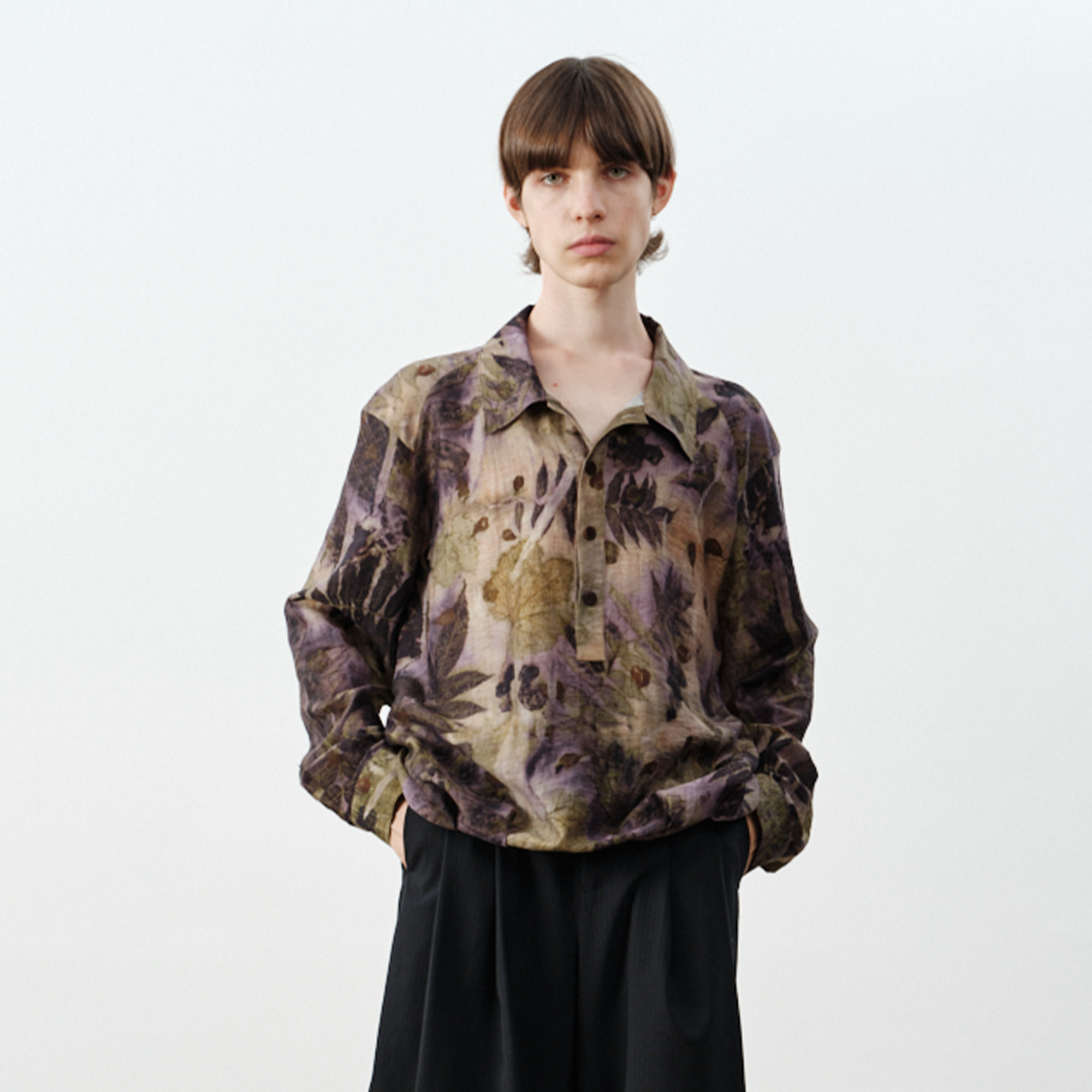 GRAINMUSTARD Retro Botanical Jacquard Tencel Shirt