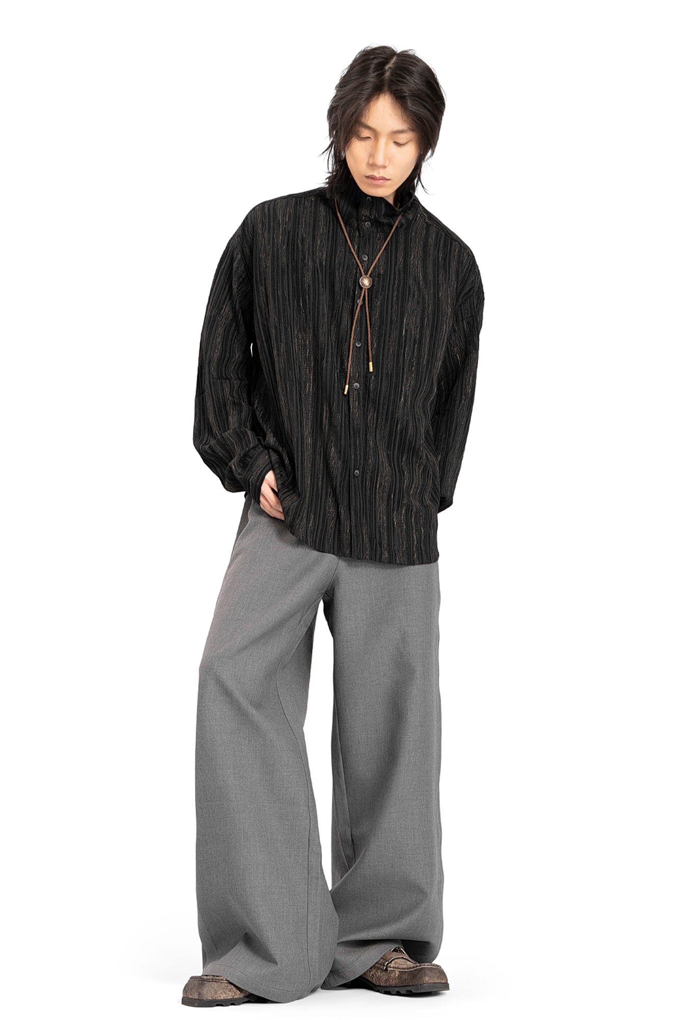 REWRITE Distressed Cowhide Saddle Loafers, premium urban and streetwear designers apparel on PROJECTISR.com, REWRITE