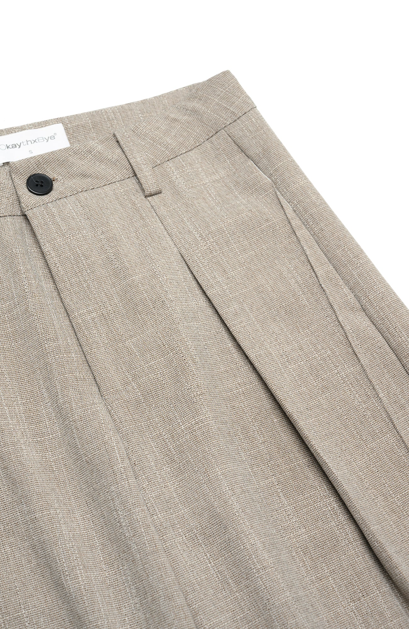 OKAYTHXBYE Essential Pleated Wide-Leg Trousers, premium urban and streetwear designers apparel on PROJECTISR.com, OKAYTHXBYE