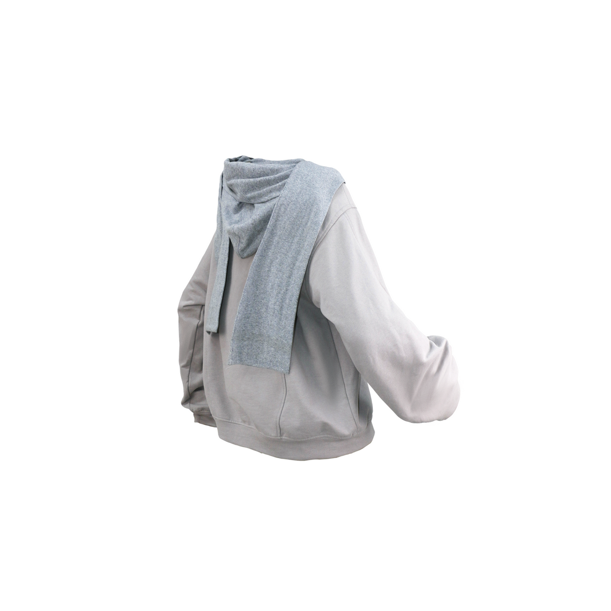 RELABEL Deconstructed Asymmetrical Detachable Hood Oversized Crewneck