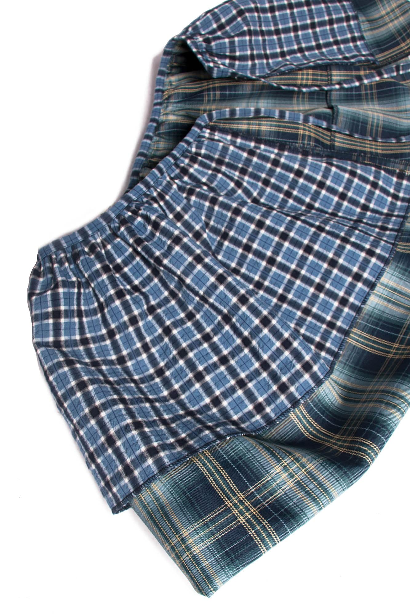 RELABEL Multi-Wear Plaid Layered Draped Skirt, premium urban and streetwear designers apparel on PROJECTISR.com, RELABEL