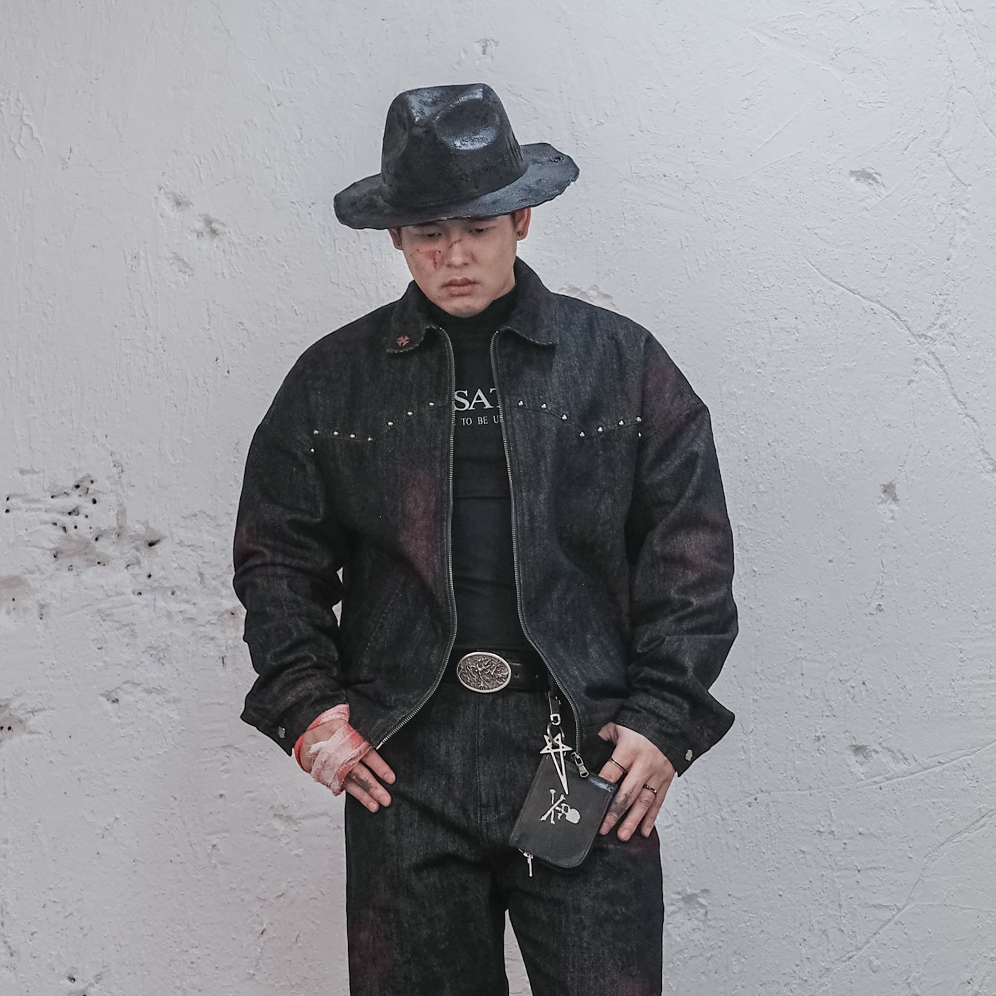 UNDERWATER Bloodstained Raw Denim Jacket