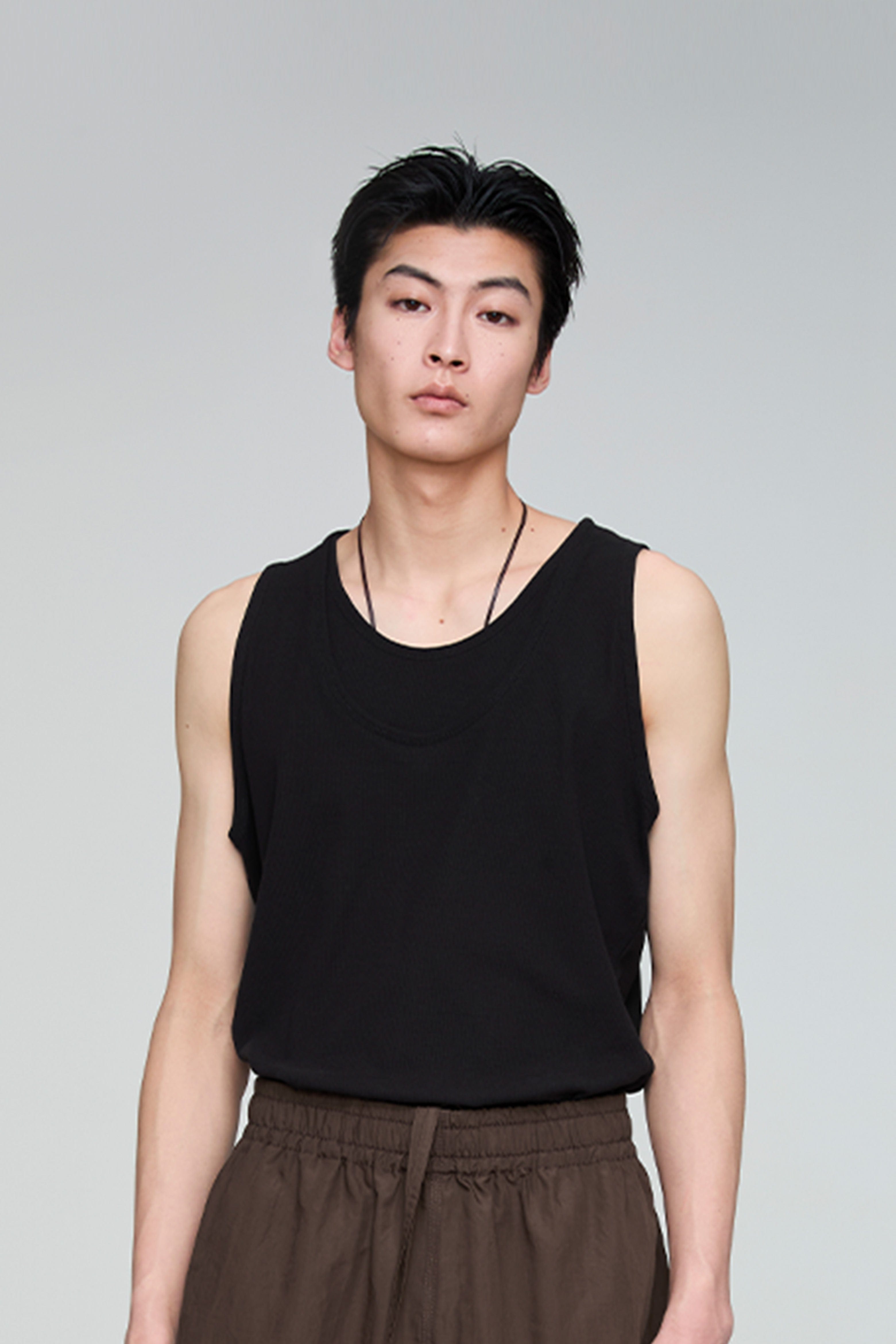 OPICLOTH Double-Layer Ribbed Tank Top, premium urban and streetwear designers apparel on PROJECTISR.com, OPICLOTH
