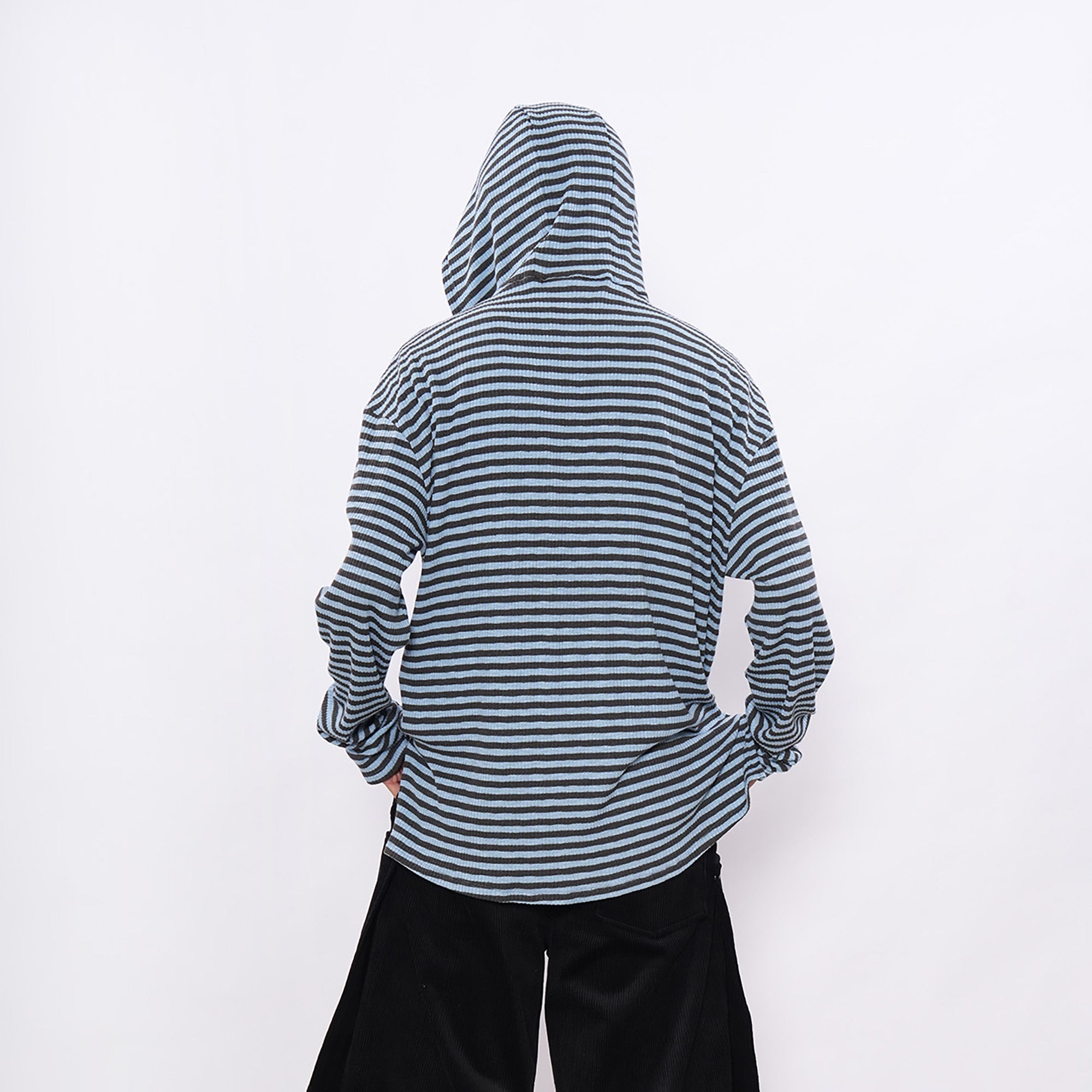 7440 37 1 Striped Lace-Up Hoodie Tee, premium urban and streetwear designers apparel on PROJECTISR.com, 7440 37 1