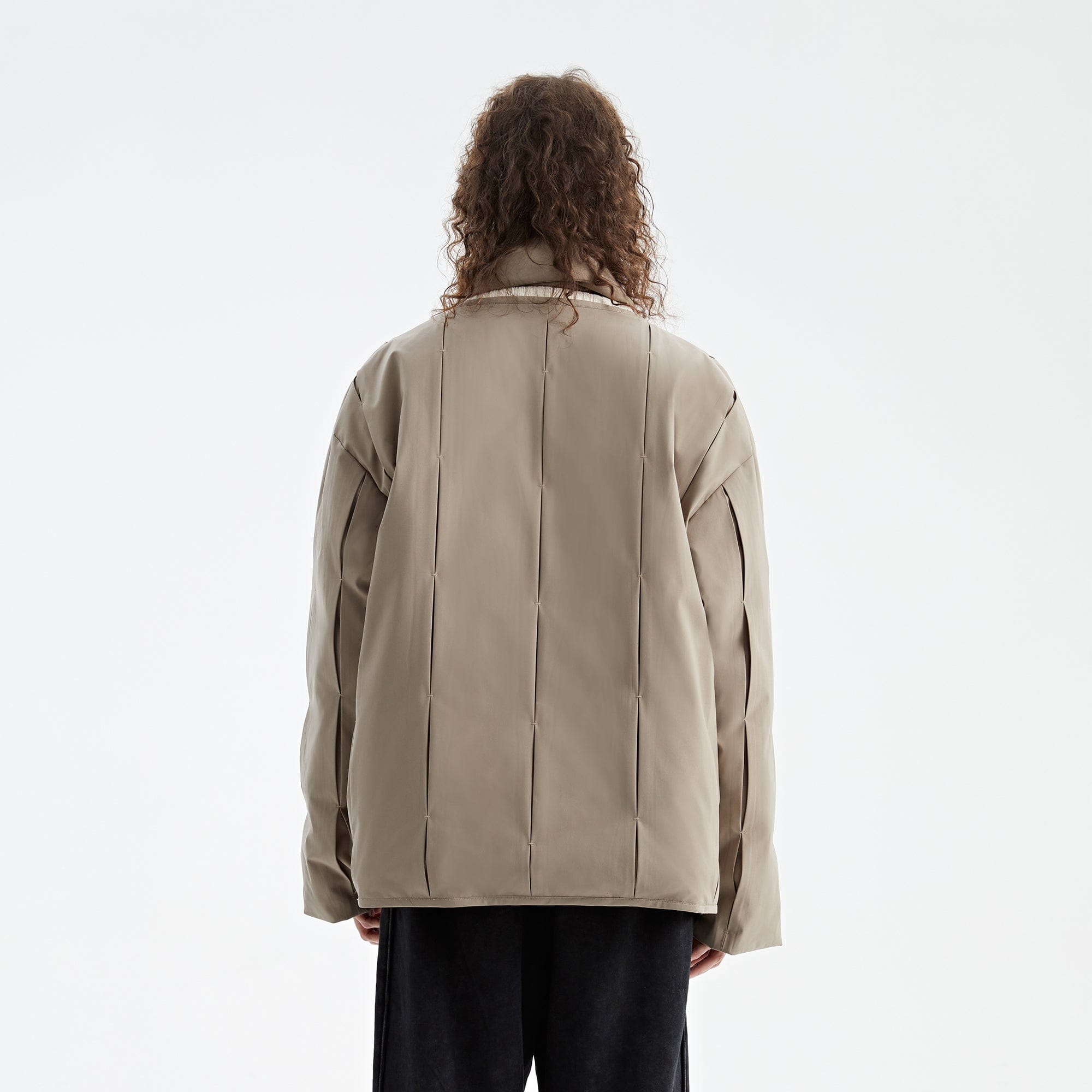 ORGANIC EMOTION Spliced Waterproof Duck Down Scarf Jacket, premium urban and streetwear designers apparel on PROJECTISR.com, ORGANIC EMOTION