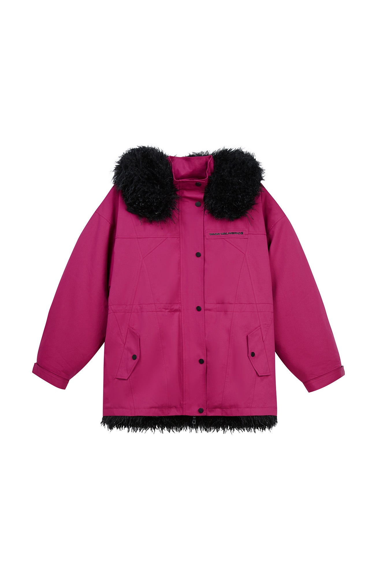 VANN VALRENCE Detachable Hood Faux-Fur Collar Parka