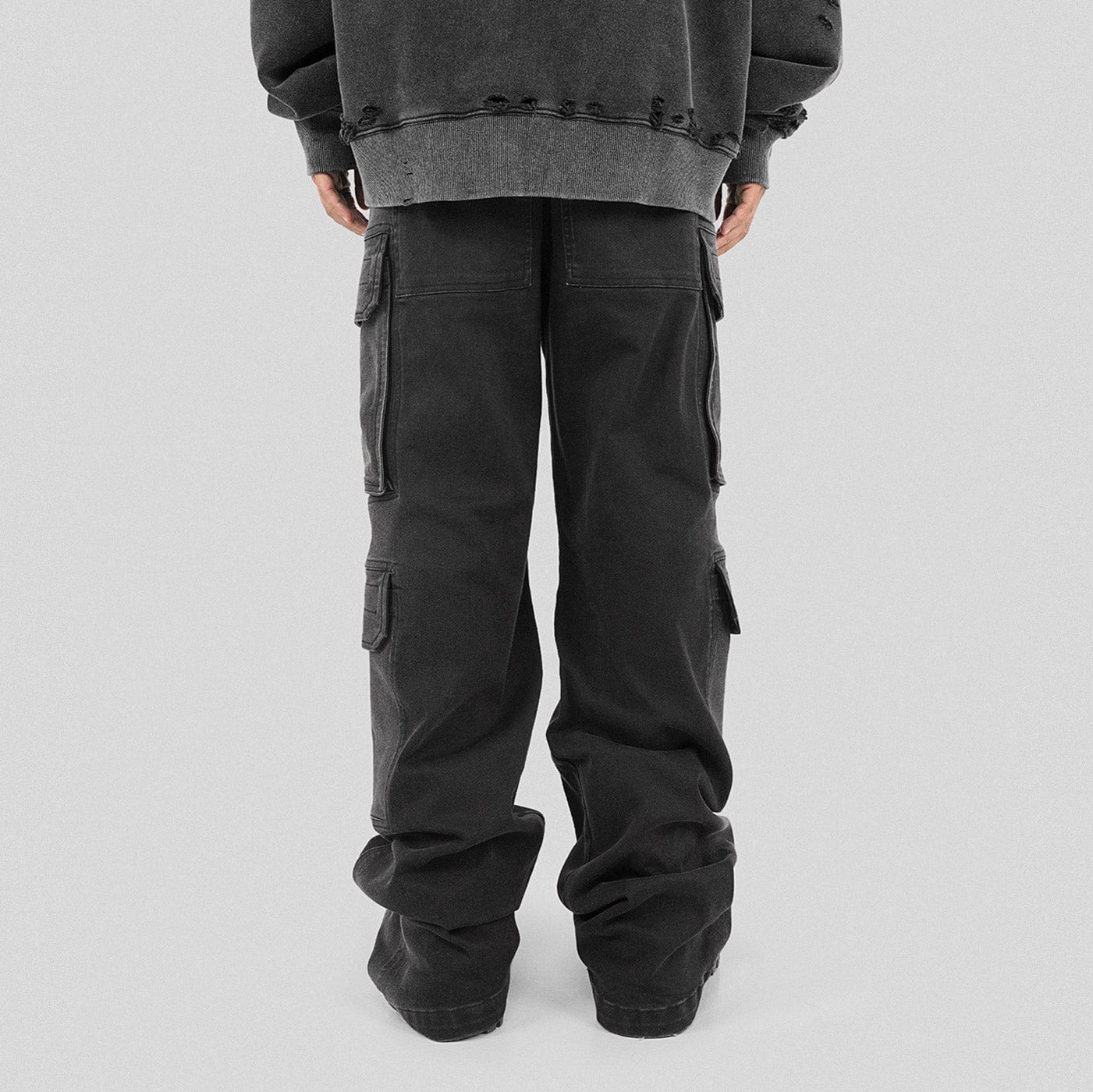 UNDERWATER Multi Pockets Gradient Jeans Black, premium urban and streetwear designers apparel on PROJECTISR.com, UNDERWATER