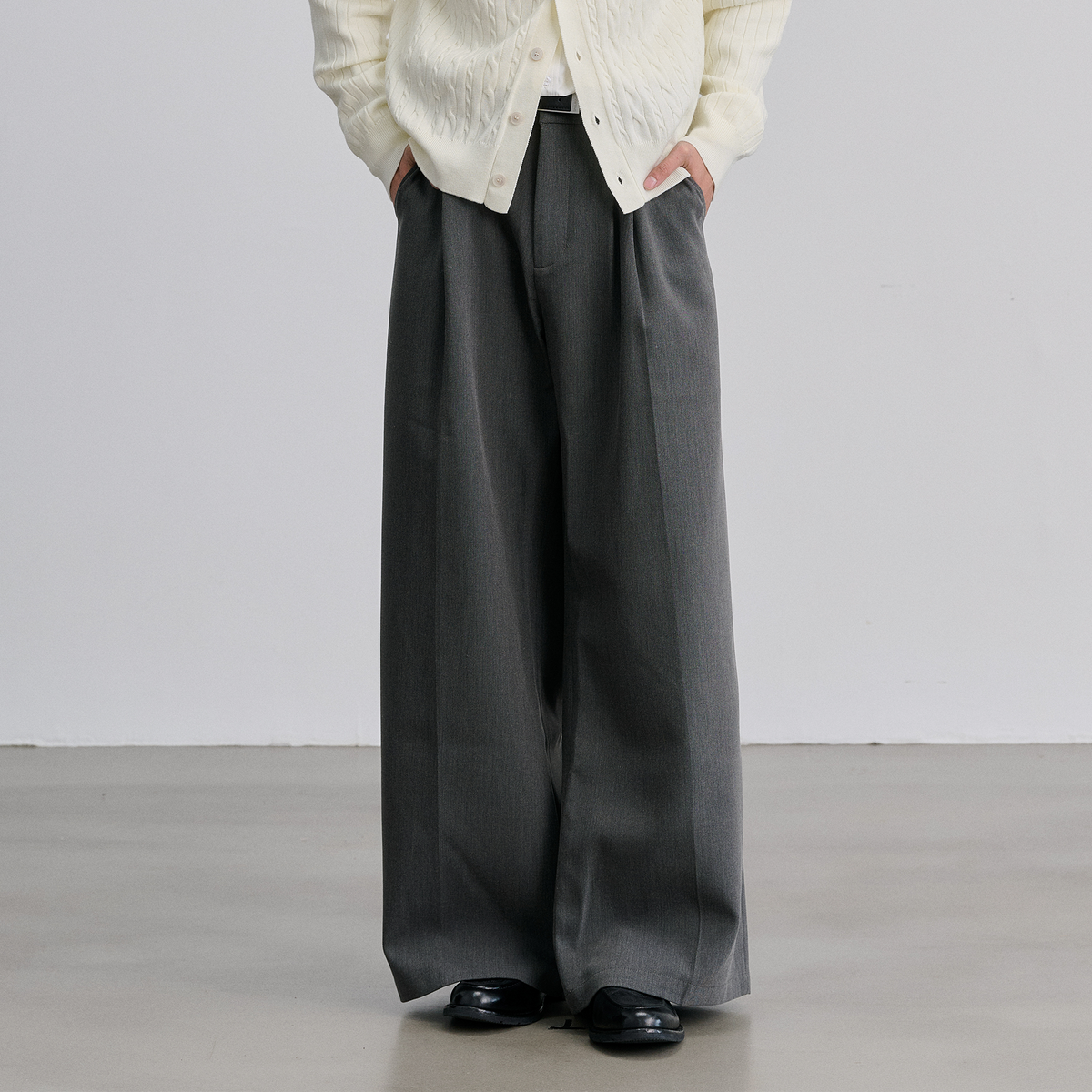 CATSSTAC Classic High-Waist Drape Straight-Leg Trousers