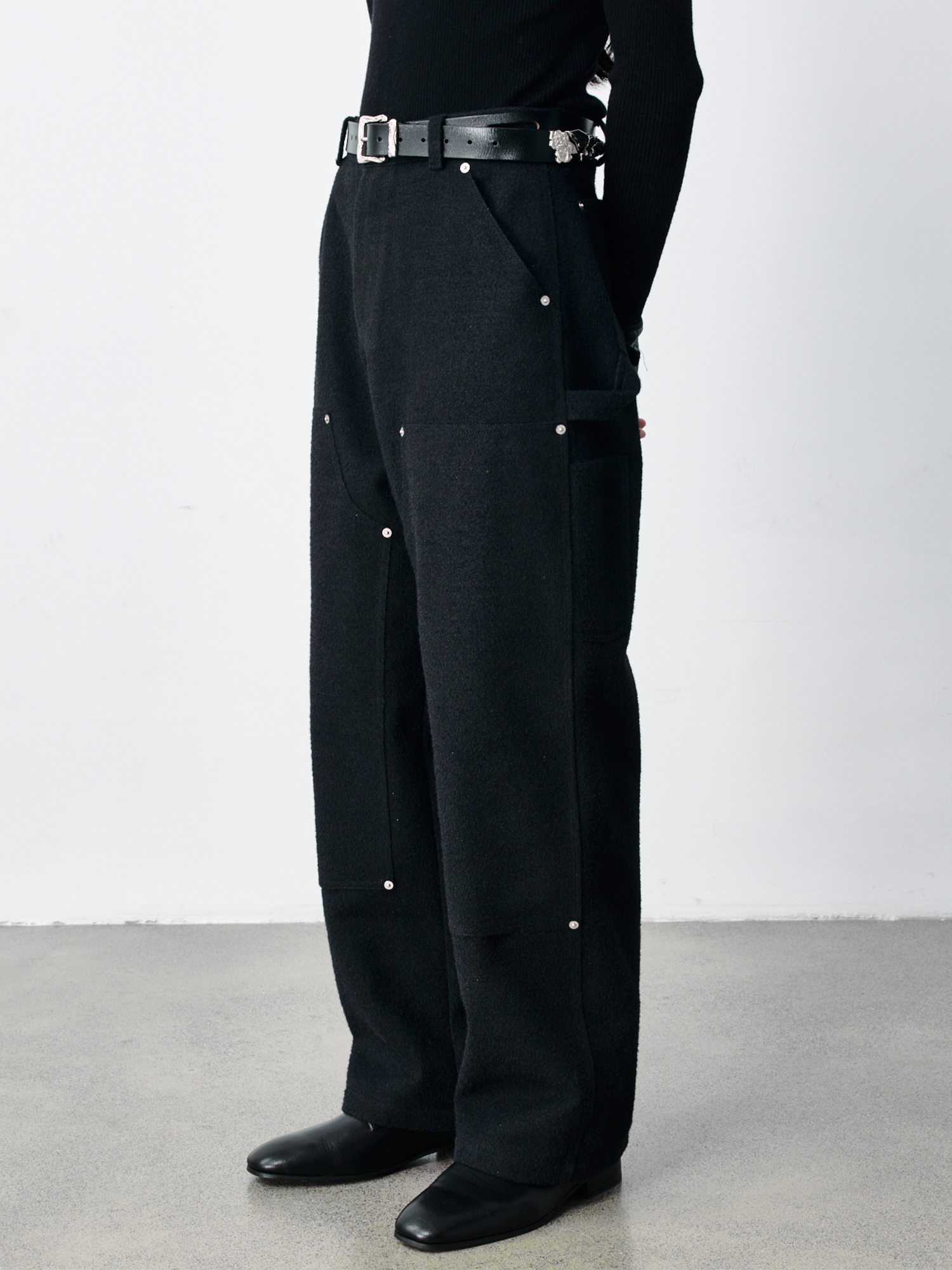 GRAINMUSTARD Brushed Raw Denim Studded Logger Pants