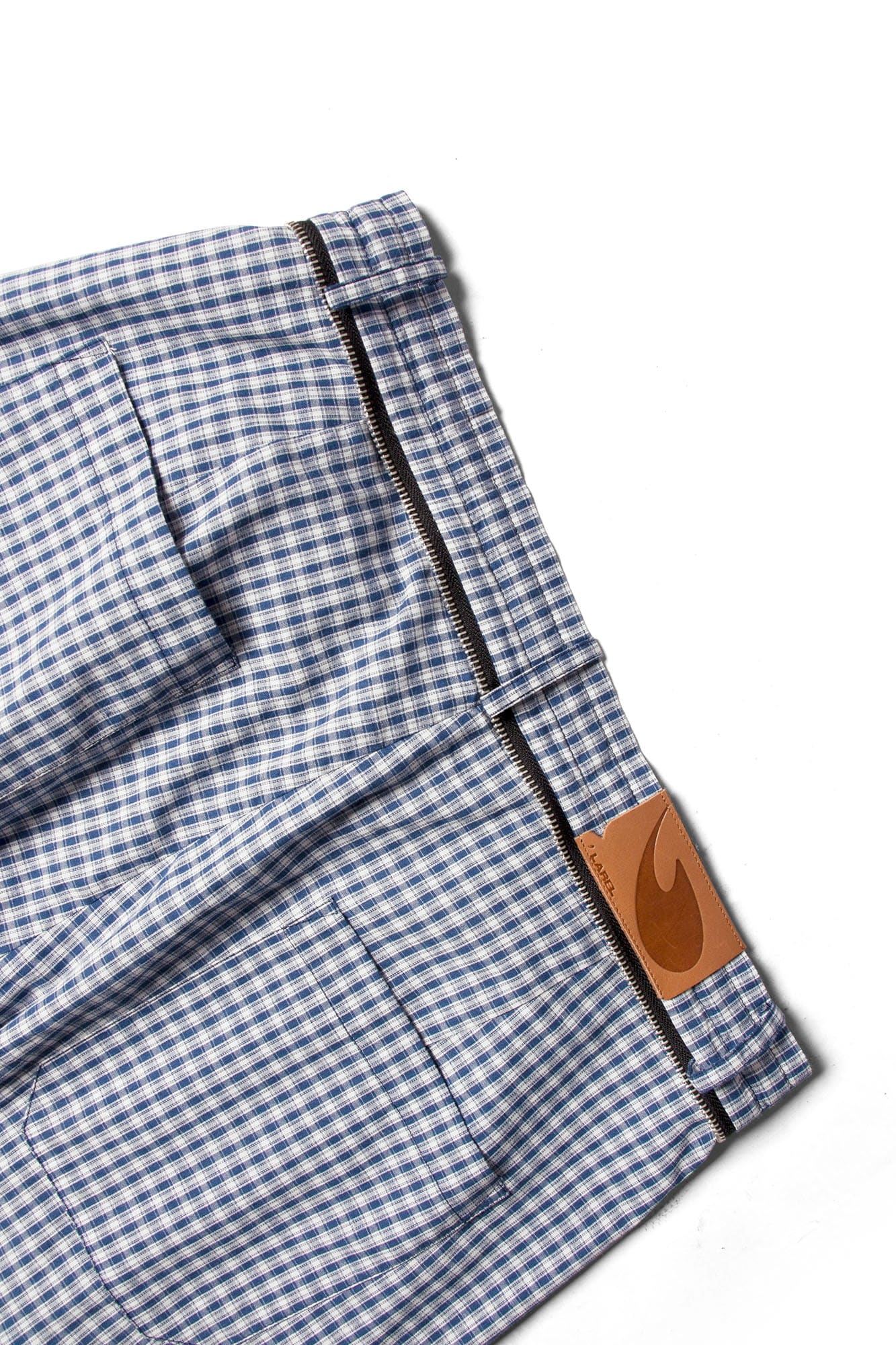 RELABEL Detachable Scarf Grid Pleated Pants, premium urban and streetwear designers apparel on PROJECTISR.com, RELABEL