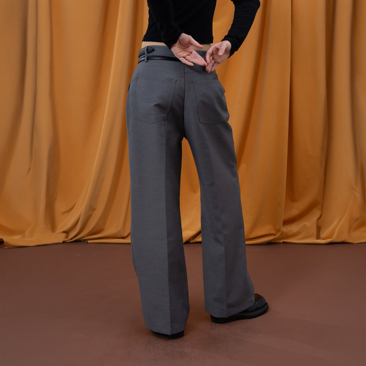 CLP Double-Belted Wide-Leg Trousers