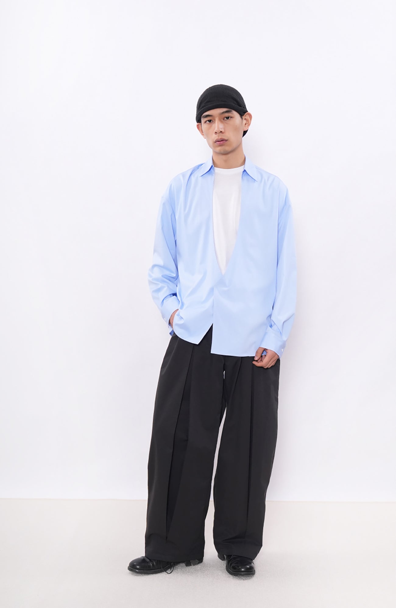 7440 37 1 Pleated Curved-Leg Pants, premium urban and streetwear designers apparel on PROJECTISR.com, 7440 37 1