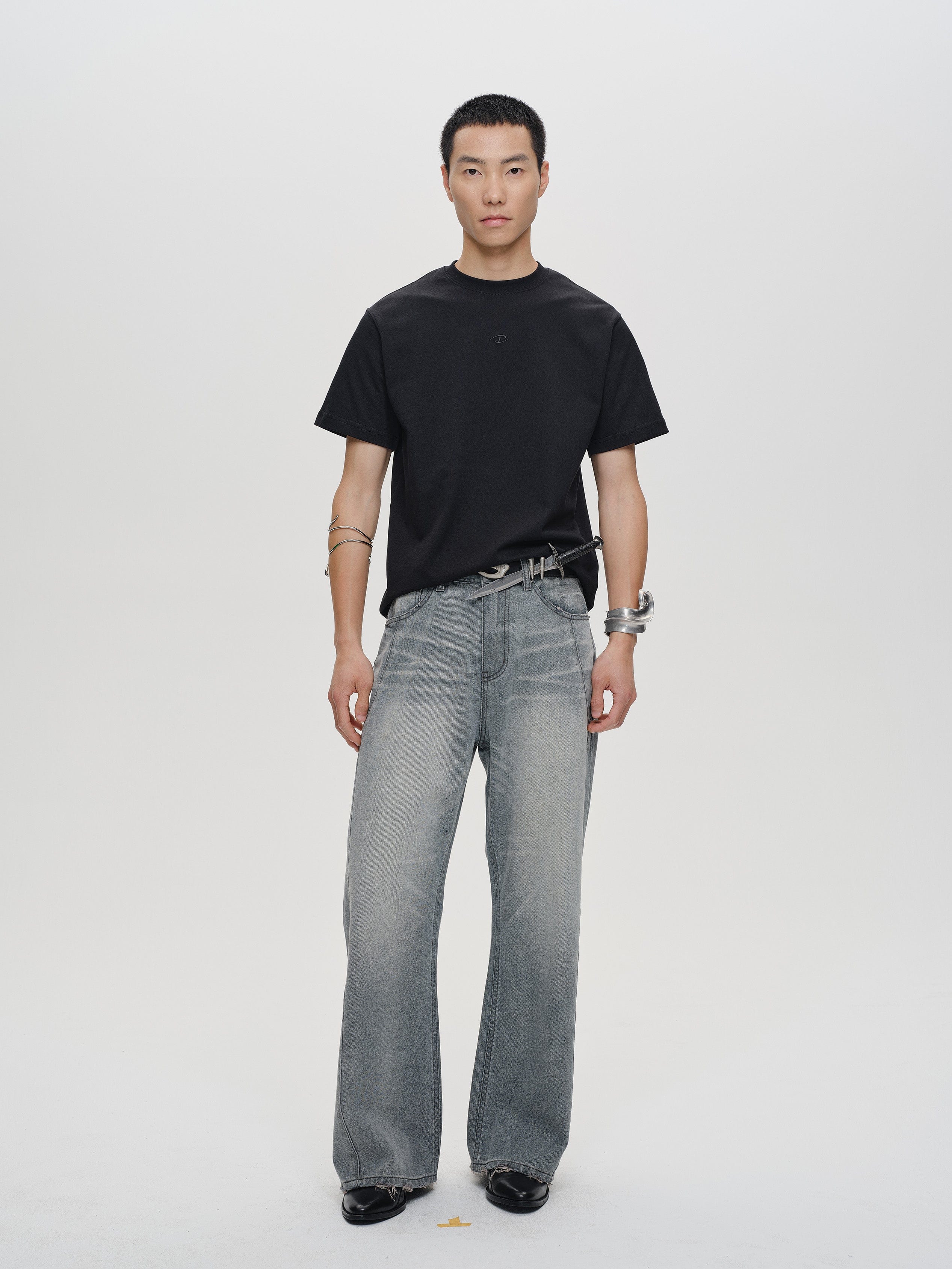 CATSSTAC Retro Mist-Washed Straight-Leg Jeans