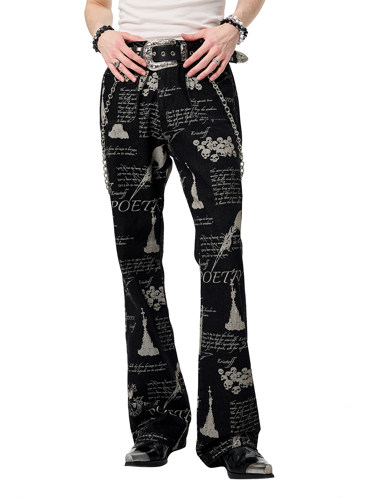 CYCYCY Punk Washed Graffiti Jeans