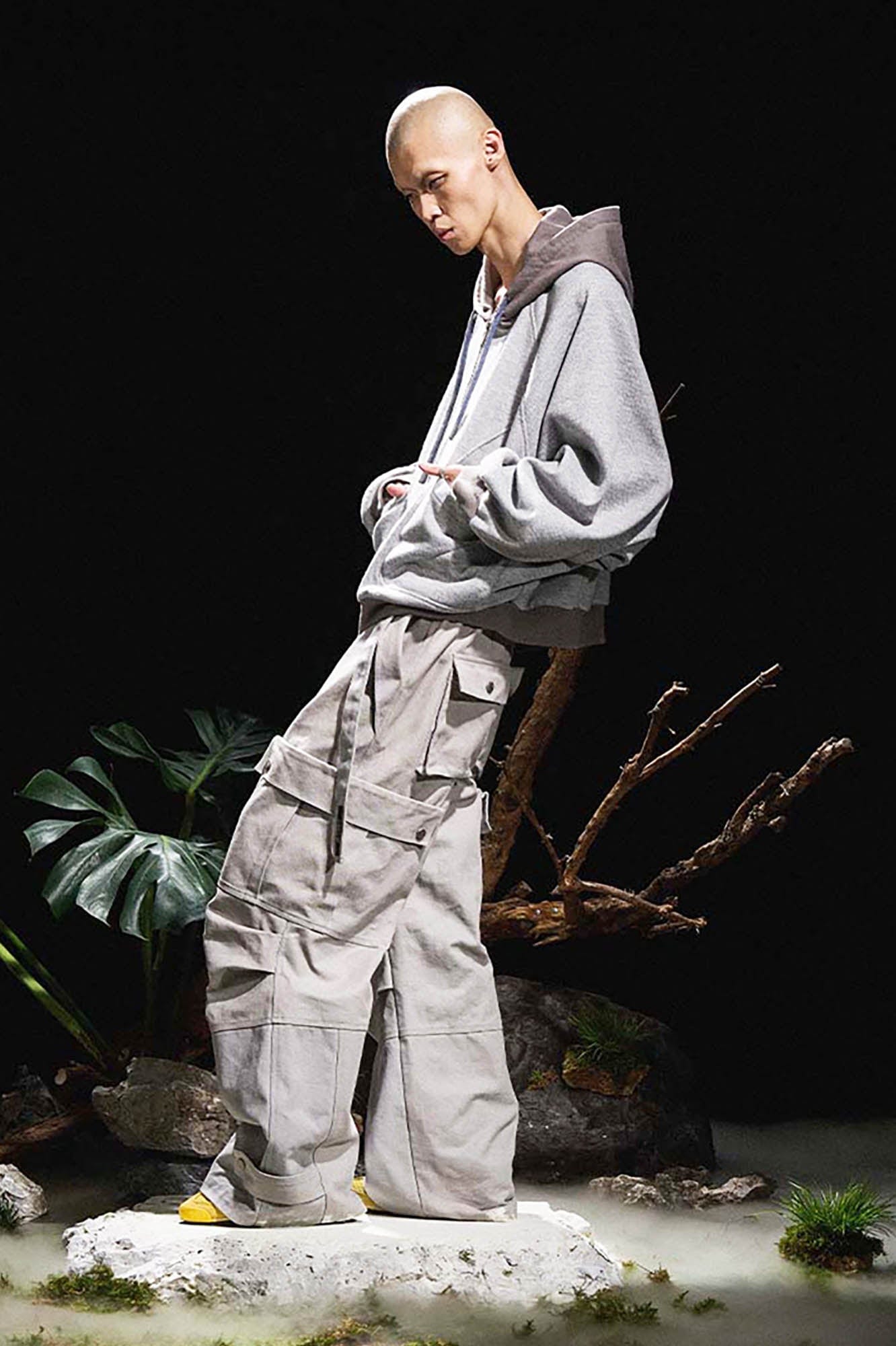 RELABEL Spliced Batwing Oversized Zip-Up Hoodie, premium urban and streetwear designers apparel on PROJECTISR.com, RELABEL