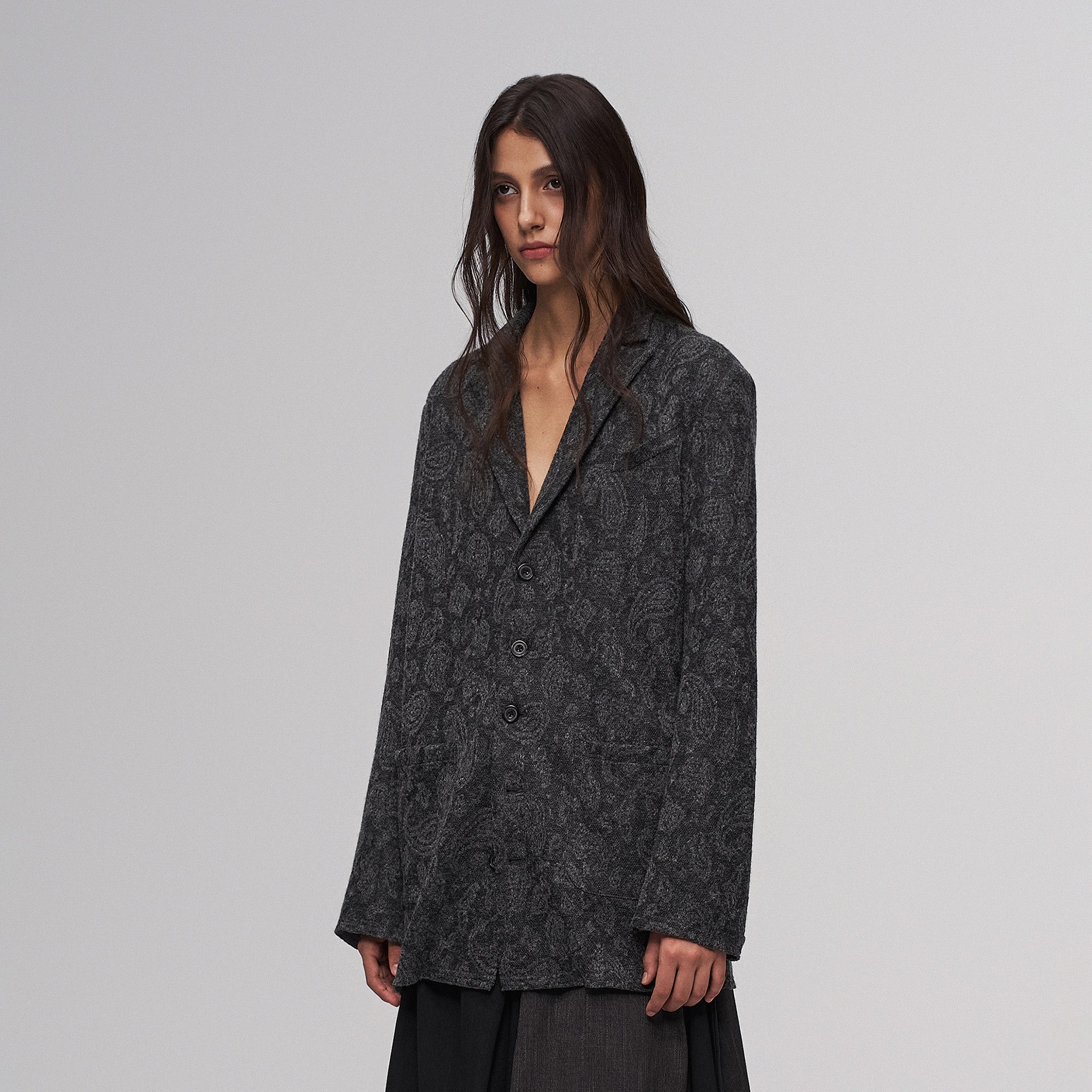 ILNya Nieternite Nifutur Paisley Jacquard Oversized Blazer