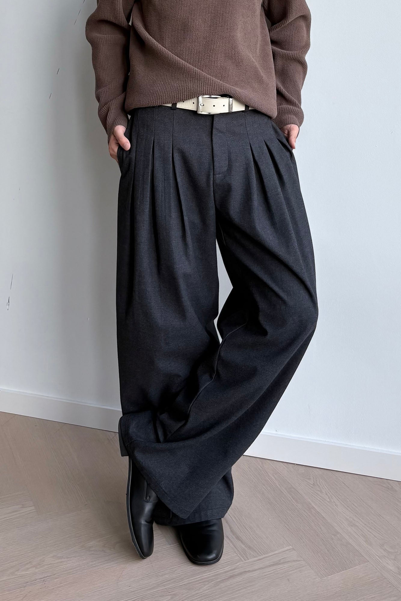 KREATE Triple-Pleat Wide-Leg Trousers, premium urban and streetwear designers apparel on PROJECTISR.com, KREATE
