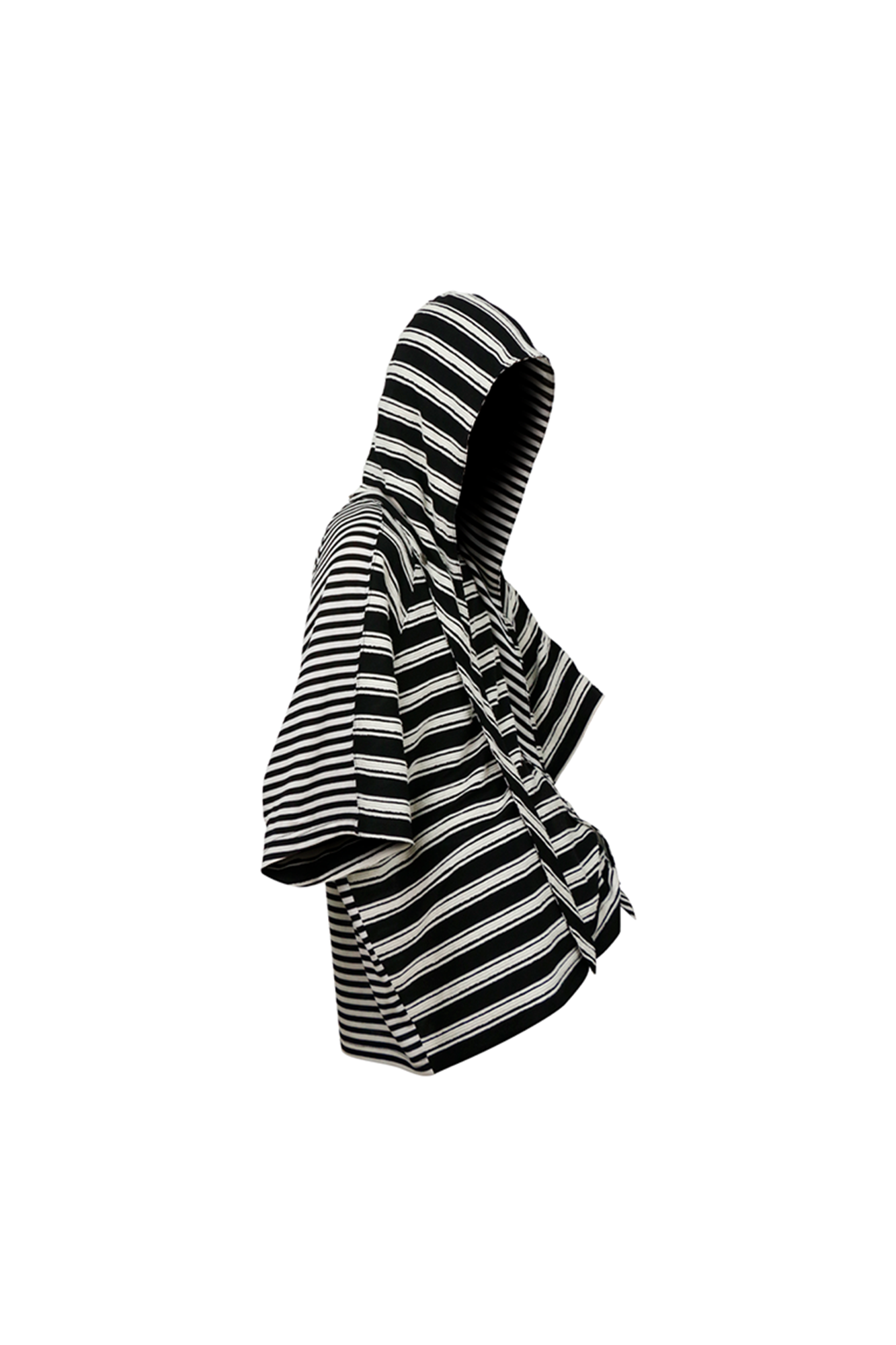 RELABEL Striped Wool-Blend Detachable Hood Tee, premium urban and streetwear designers apparel on PROJECTISR.com, RELABEL