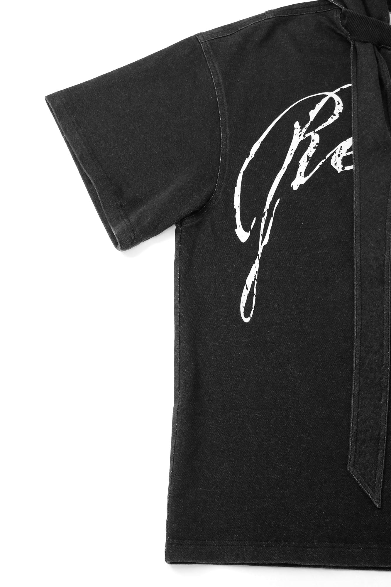 RELABEL Detachable Hood Washed Denim Tee, premium urban and streetwear designers apparel on PROJECTISR.com, RELABEL