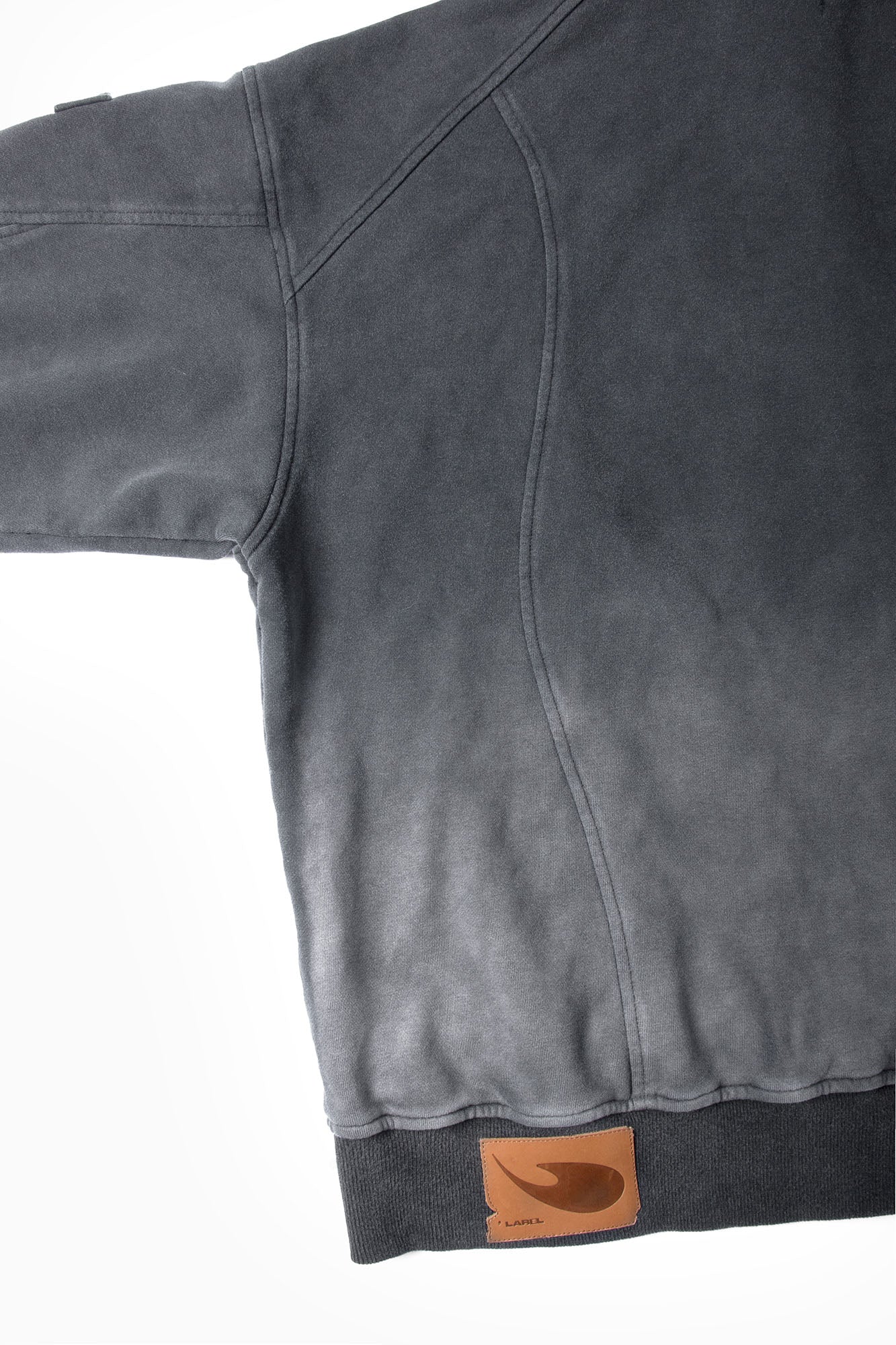 RELABEL Gradient Washed Panel Hooded Jacket Black