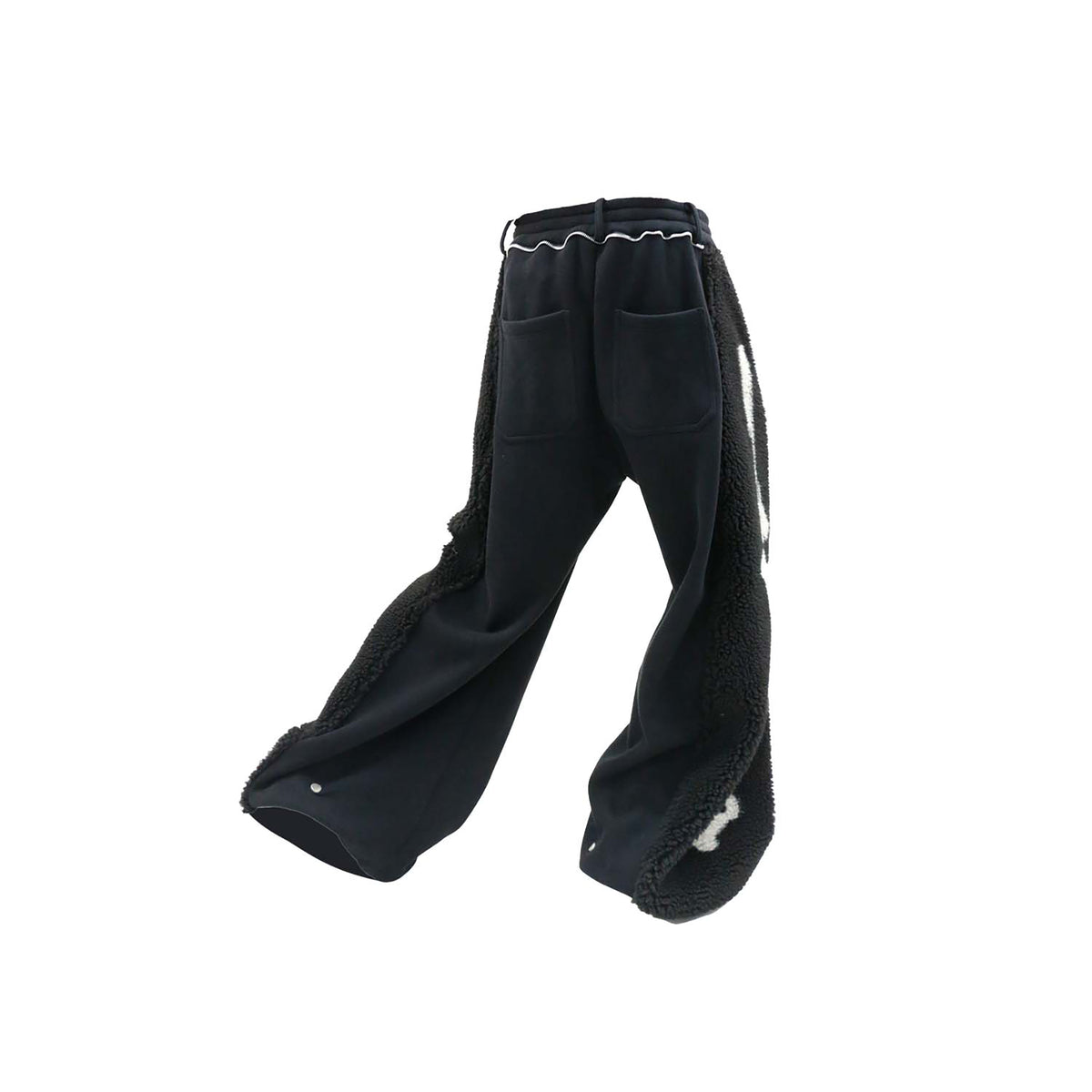 RELABEL Skeleton Graphic Spliced Deconstructed Wide-Leg Pants, premium urban and streetwear designers apparel on PROJECTISR.com, RELABEL