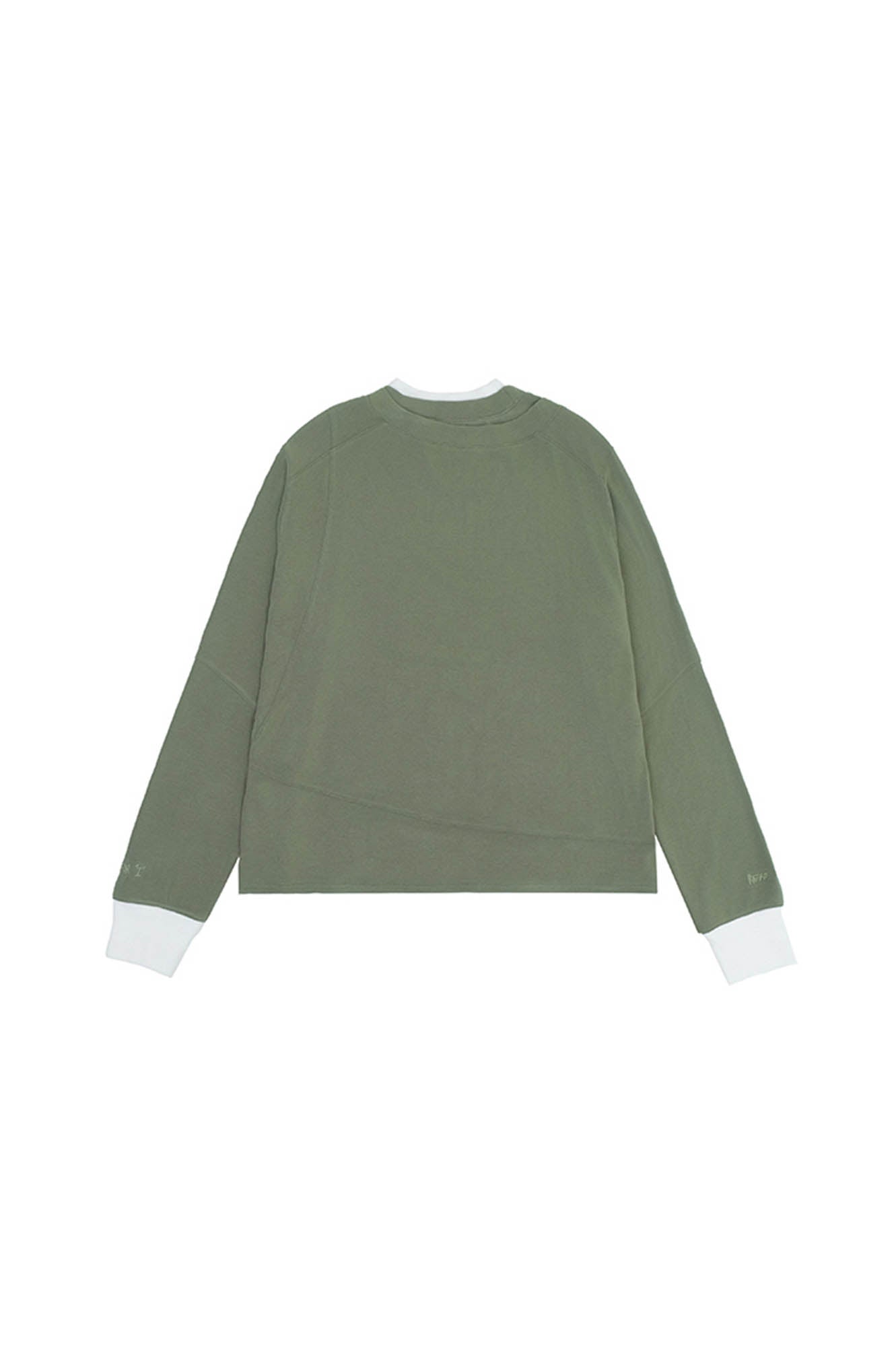 IN EXISTENCE Layered Asymmetrical Neck Embroidered Long-Sleeve Tee, premium urban and streetwear designers apparel on PROJECTISR.com, IN EXISTENCE