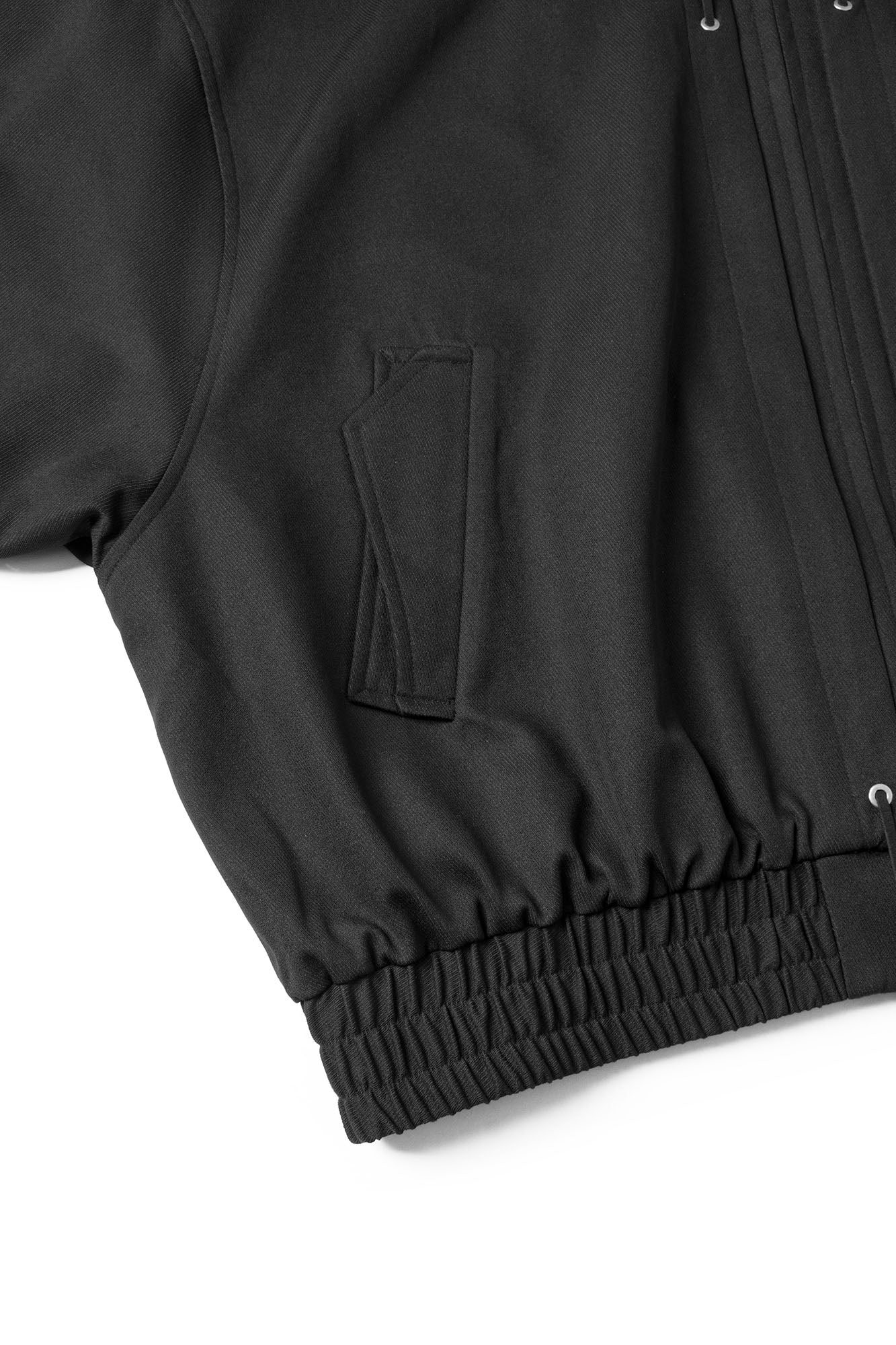 RELABEL Detachable Hood Batwing Sleeve Jacket Black