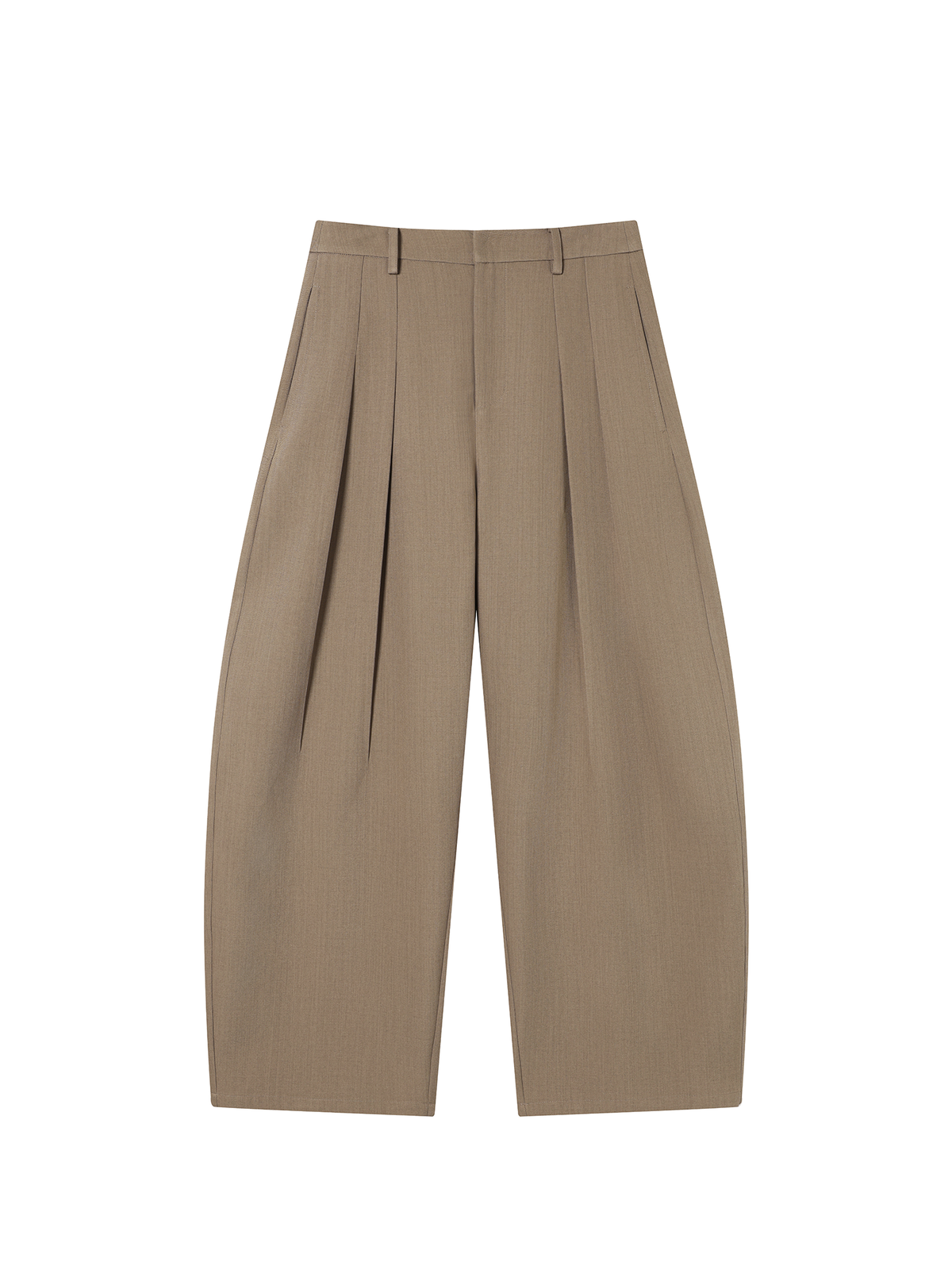 TGNS Pleated Curved Wide-Leg Trousers
