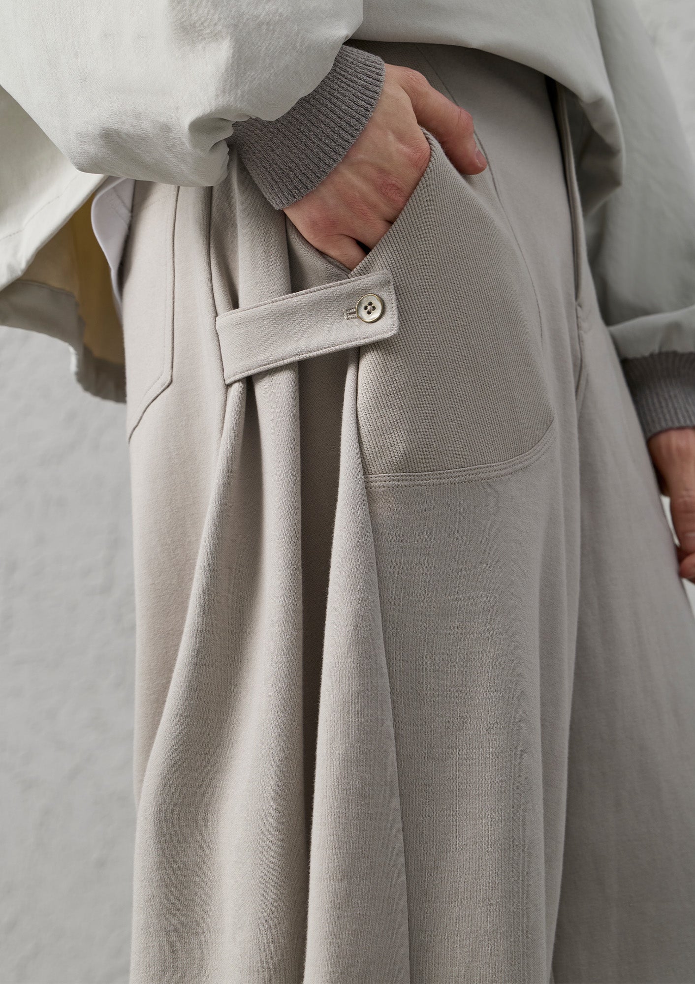 ORGANIC EMOTION Pleat Seam Curved Pants, premium urban and streetwear designers apparel on PROJECTISR.com, ORGANIC EMOTION