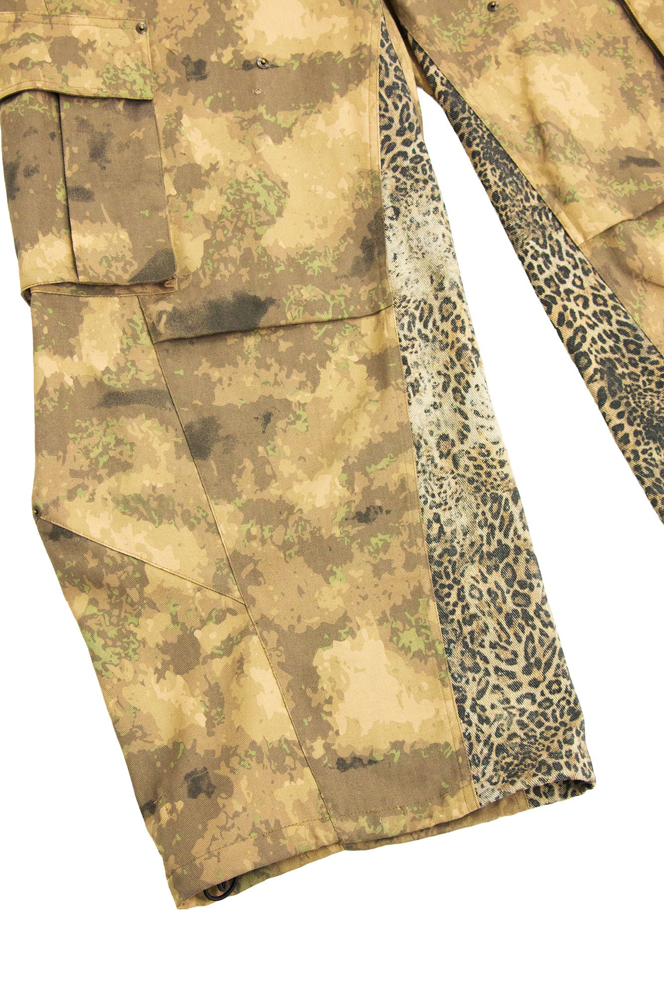 RELABEL Leopard Panel Camo Cargo, premium urban and streetwear designers apparel on PROJECTISR.com, RELABEL