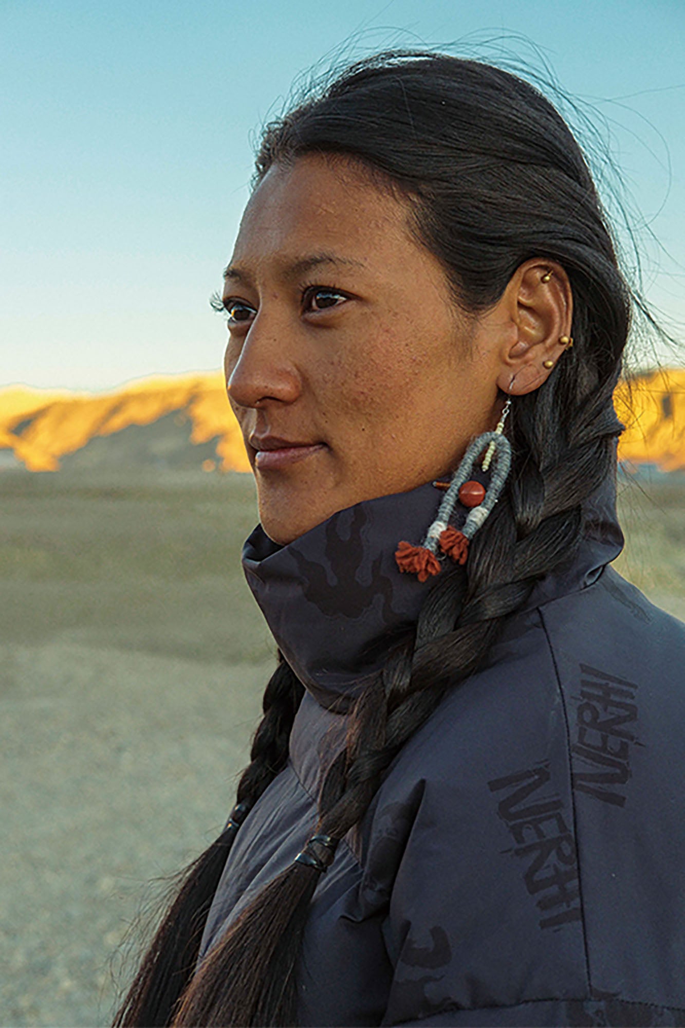 NERHI Tribal Wool Beaded Drop Earrings