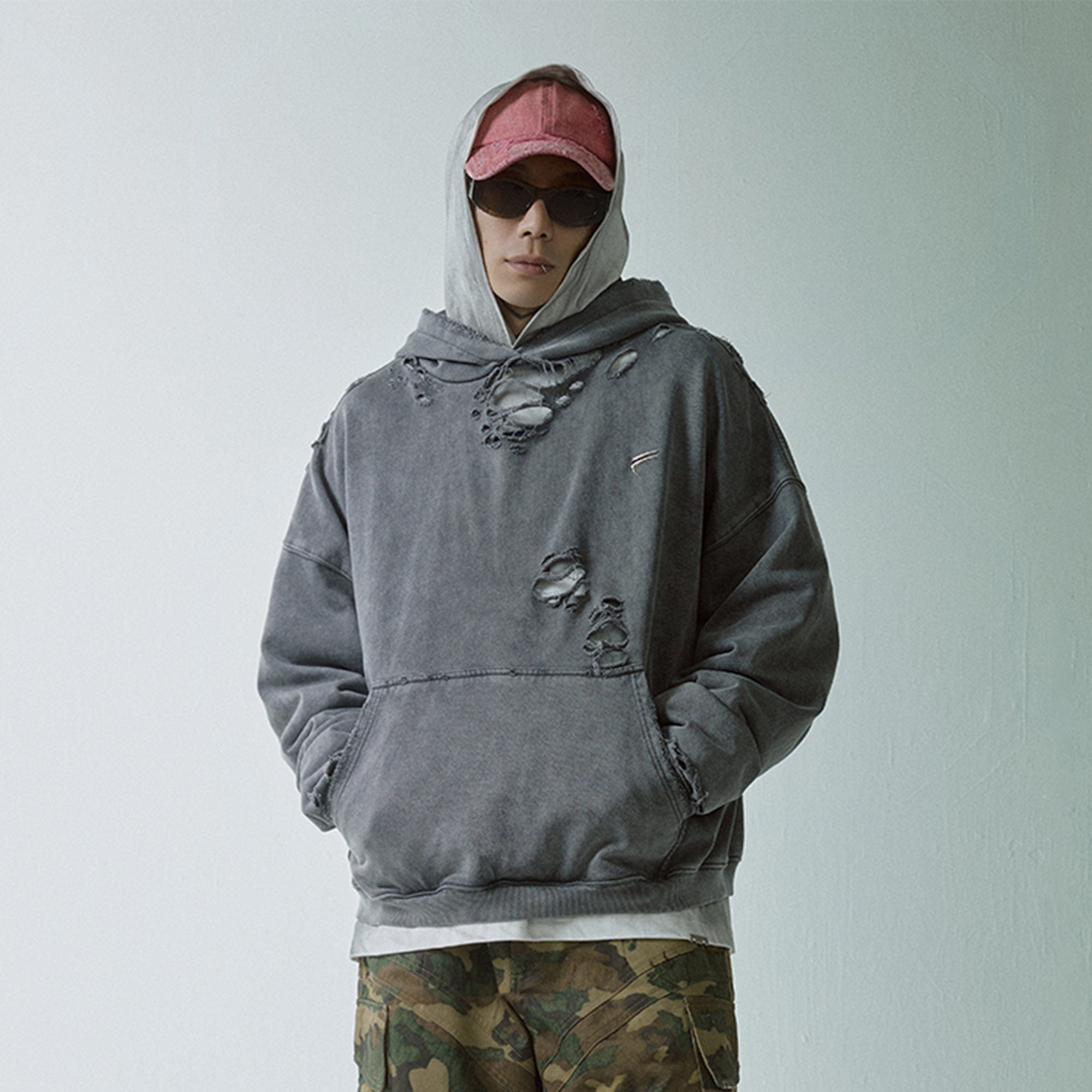 F2CE Essential Oversized Distressed Hoodie, premium urban and streetwear designers apparel on PROJECTISR.com, F2CE